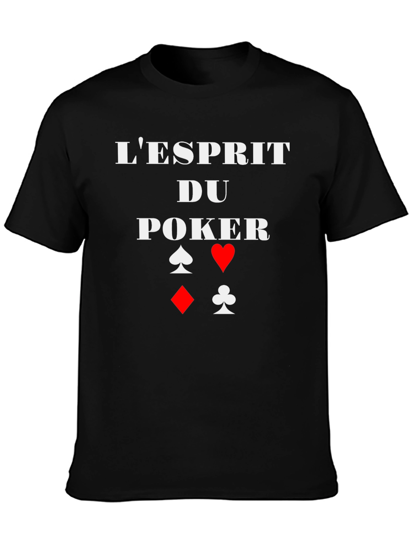 Poker Spirit Graphic Tee - Card Suits Design