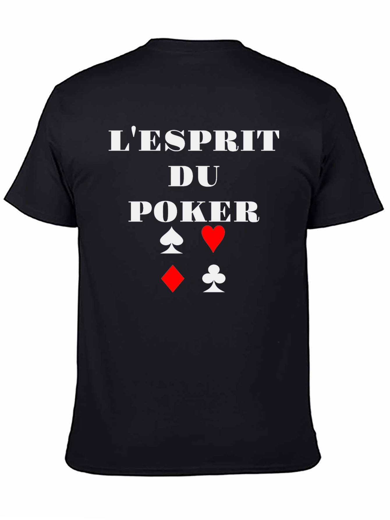 Poker Spirit Graphic Tee - Card Suits Design