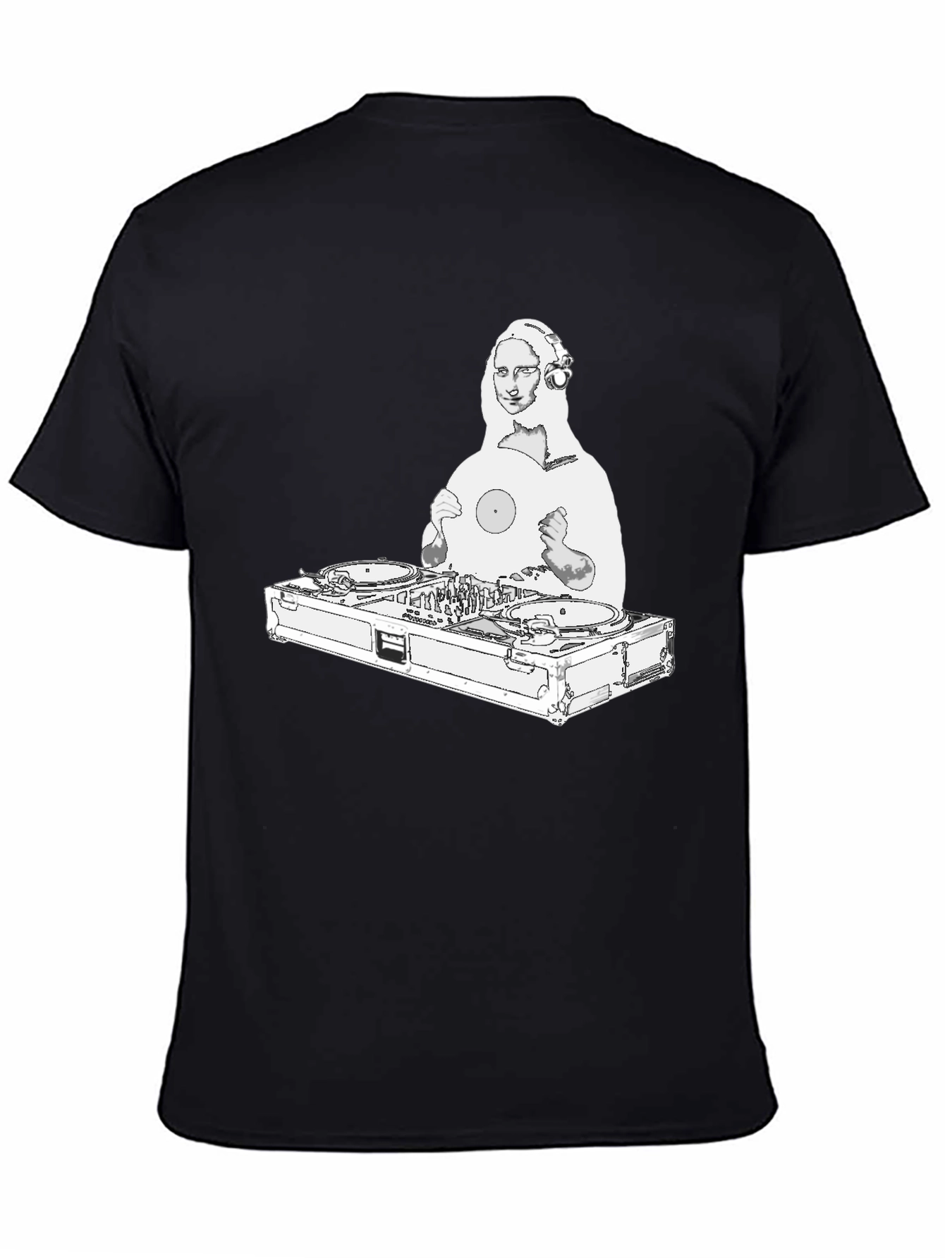 DJ Mona Lisa Graphic Tee - Black Crew Neck