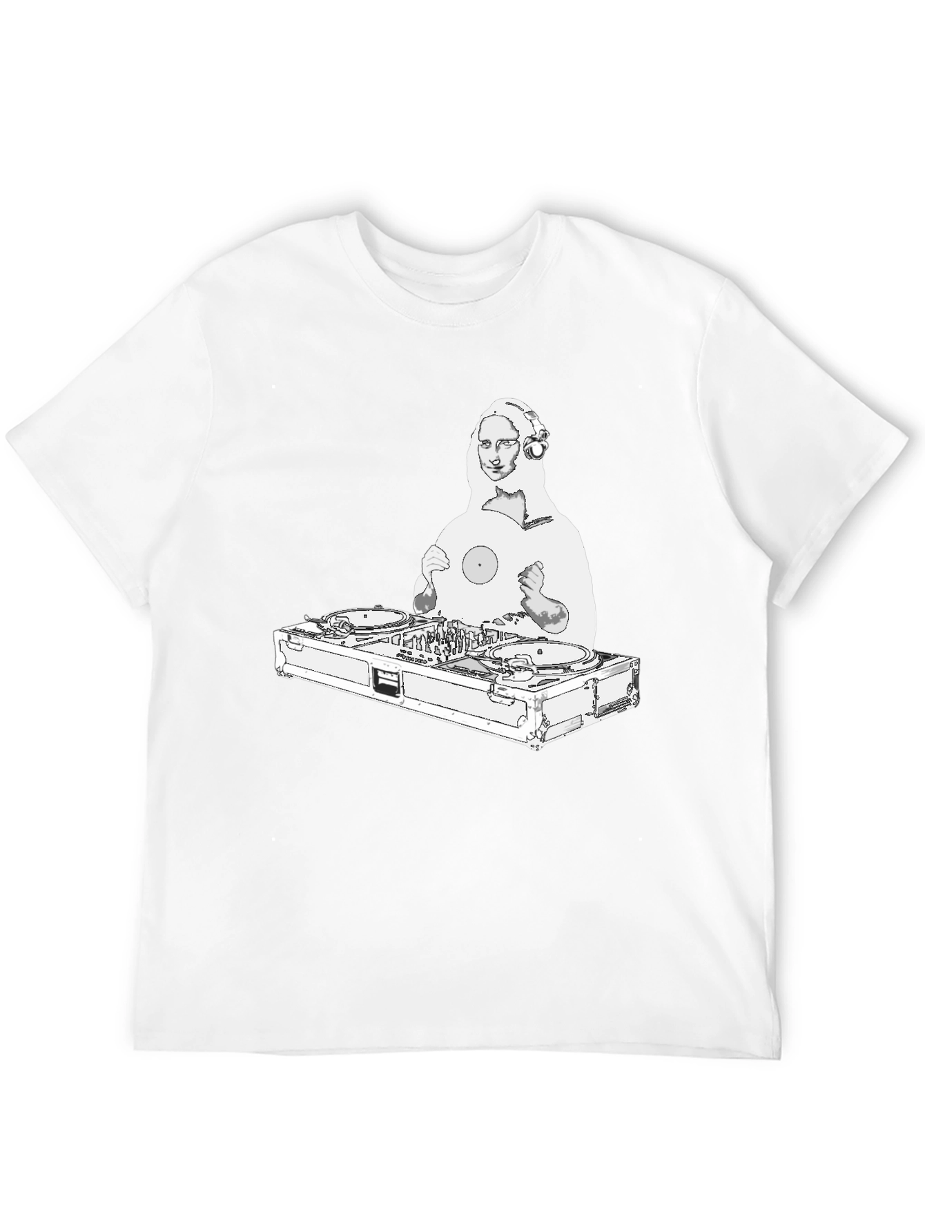 DJ Mona Lisa Graphic Tee - Black Crew Neck