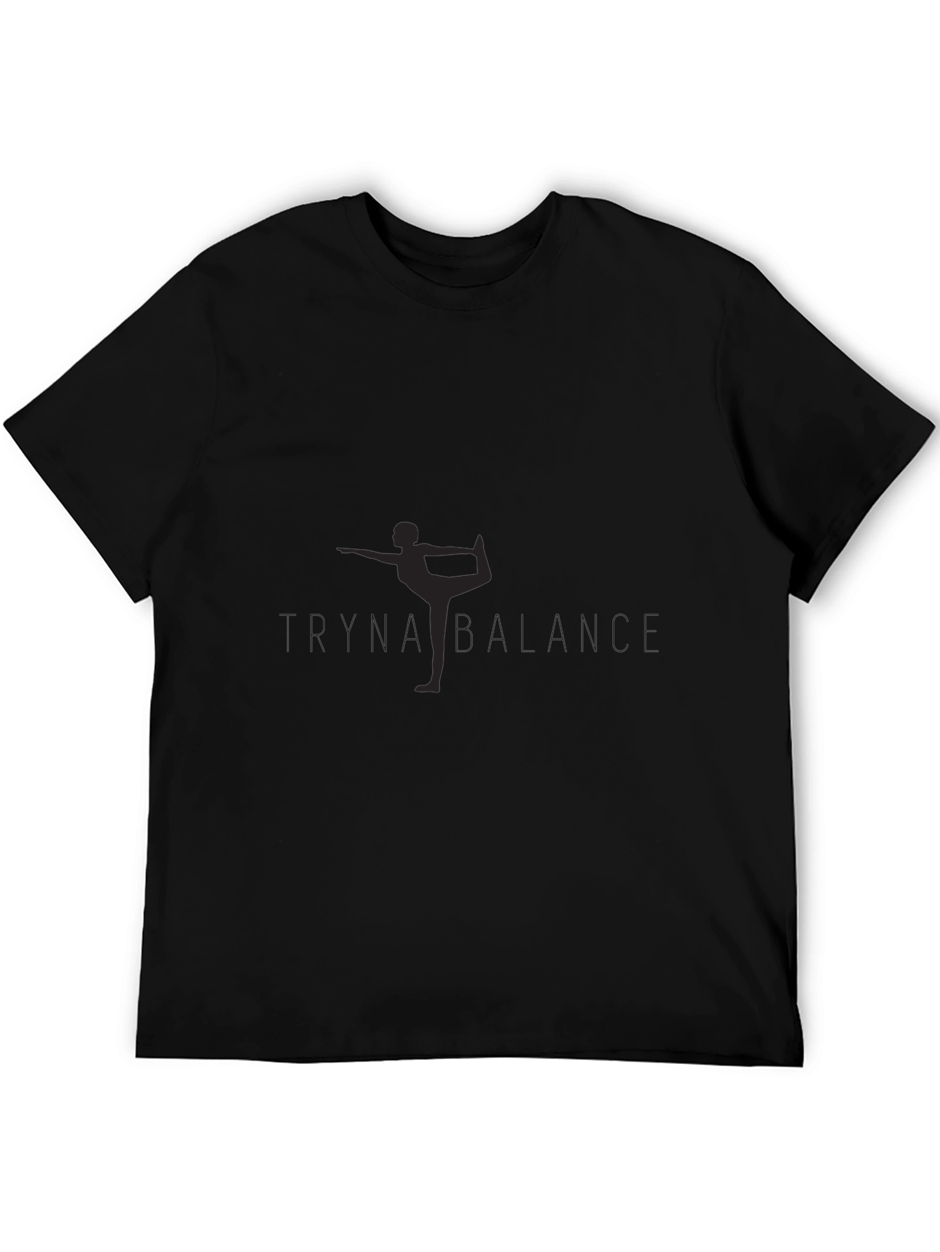 Mens Black Yoga Balance Graphic T-Shirt