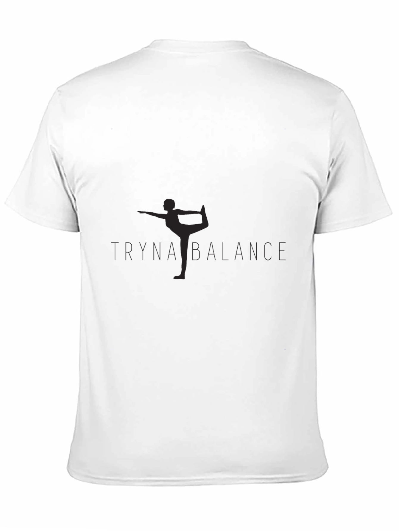 Mens Black Yoga Balance Graphic T-Shirt