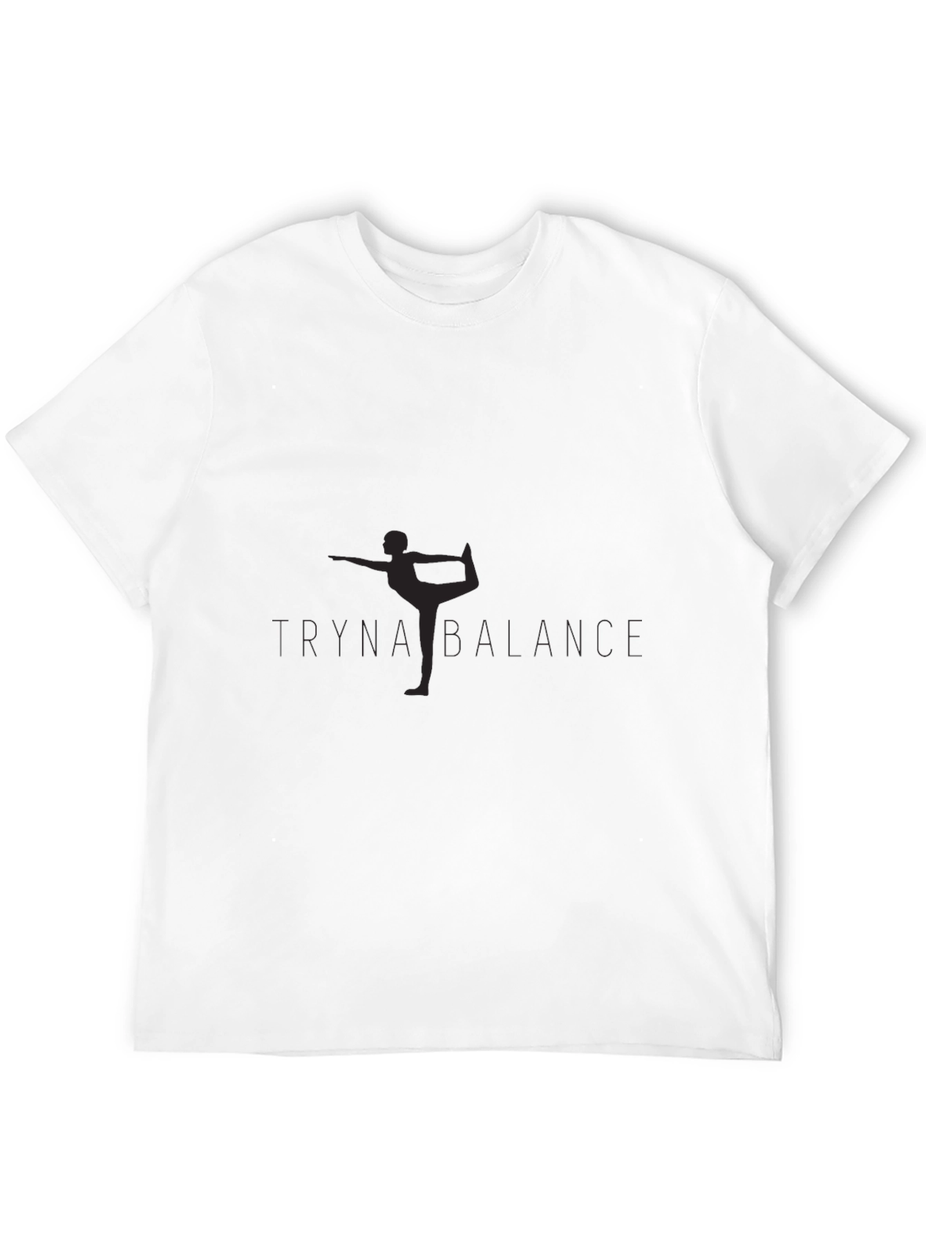 Mens Black Yoga Balance Graphic T-Shirt