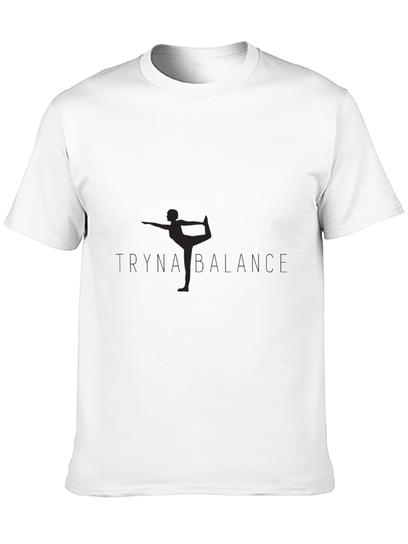 Mens Black Yoga Balance Graphic T-Shirt