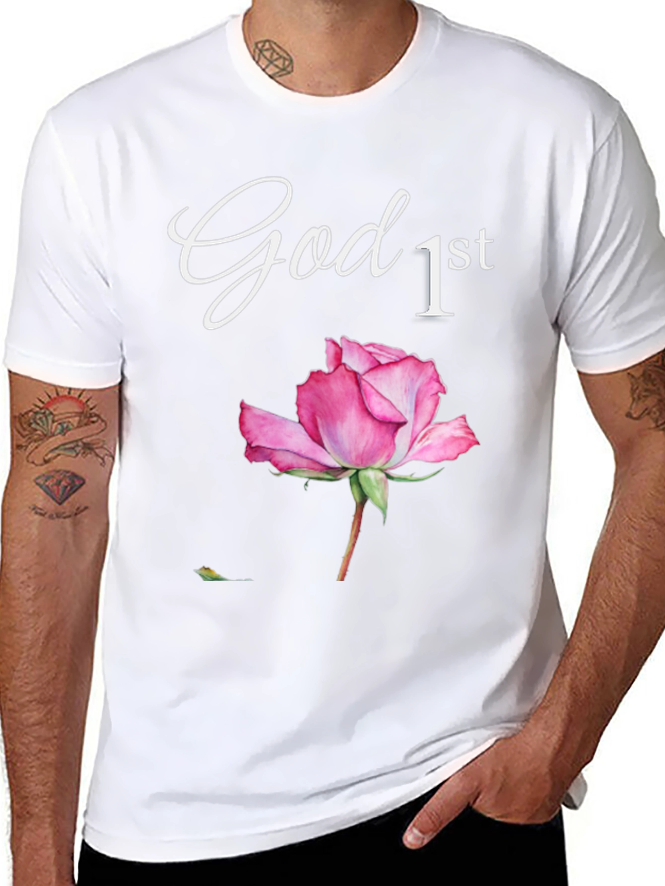 God First Rose Graphic T-Shirt