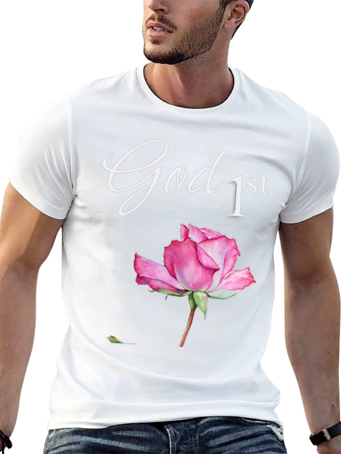 God First Rose Graphic T-Shirt