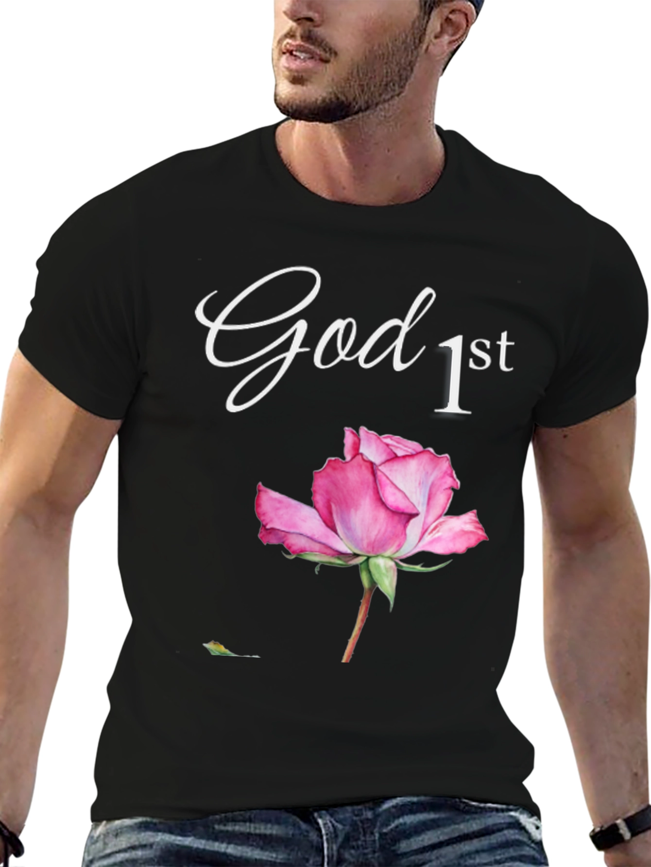 God First Rose Graphic T-Shirt