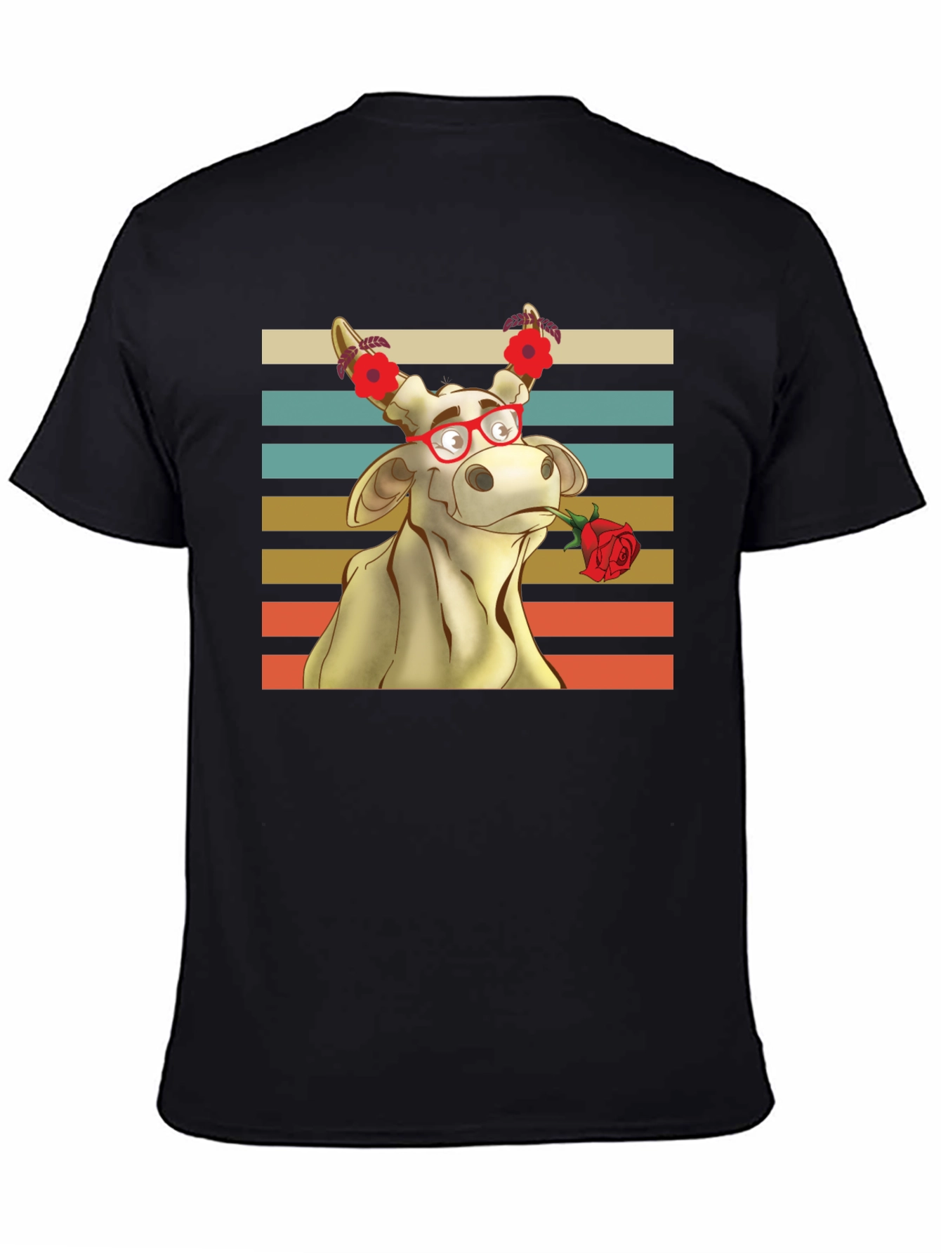 Romantic Cow Graphic Tee - Unique Animal Lover Shirt