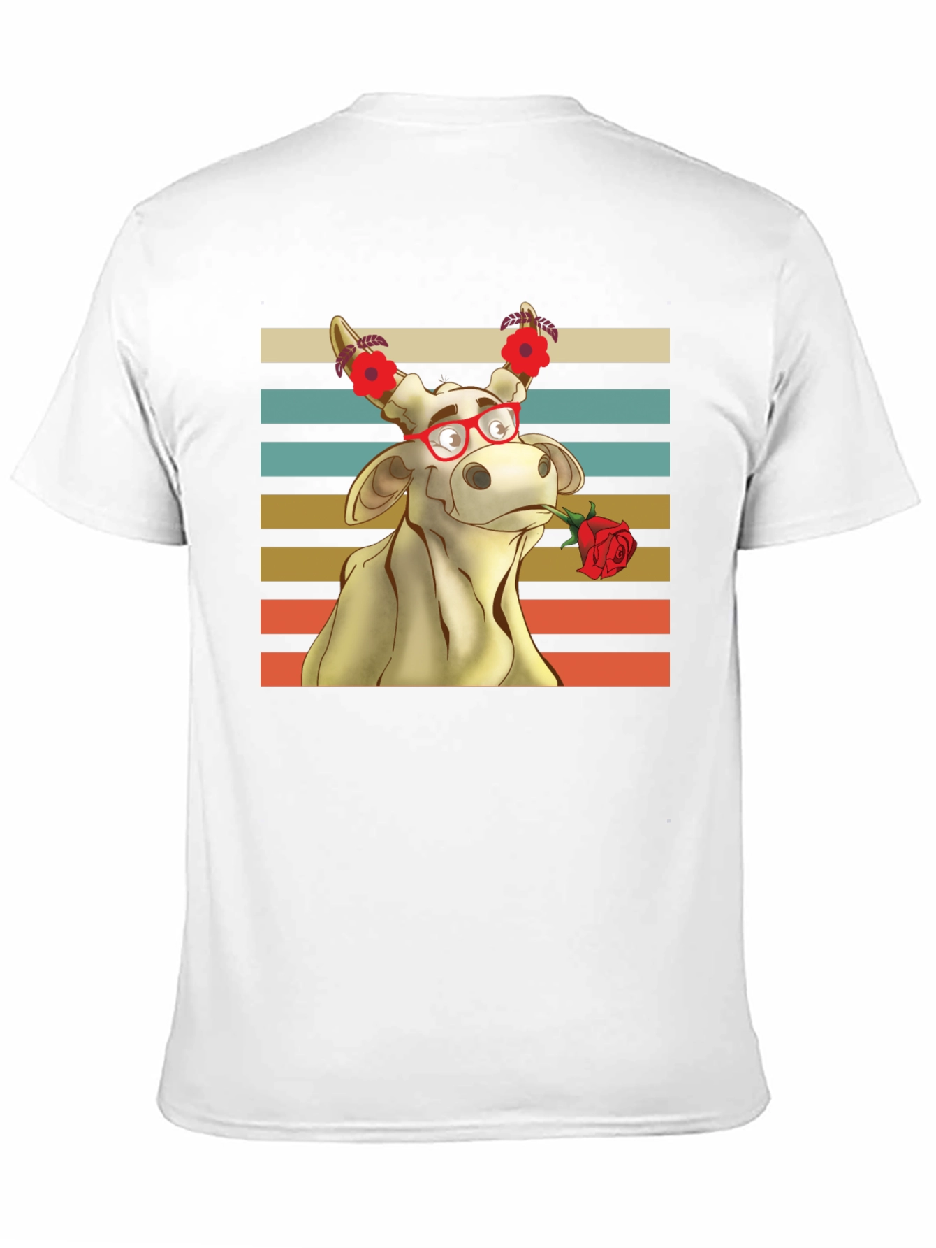 Romantic Cow Graphic Tee - Unique Animal Lover Shirt