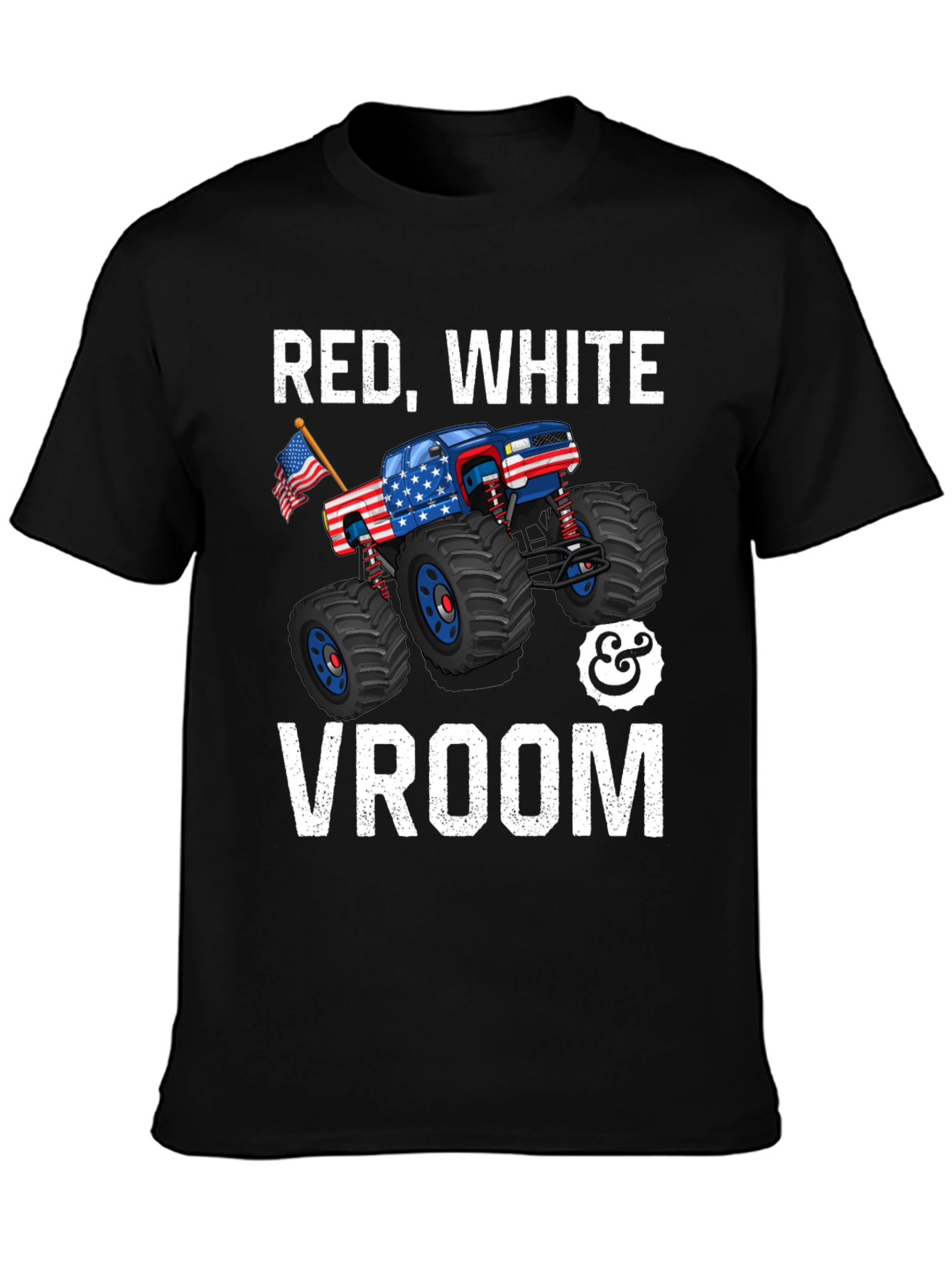 Red White & Vroom Monster Truck Graphic Tee