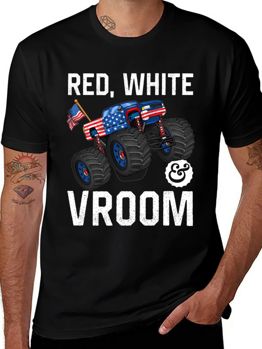 Red White & Vroom Monster Truck Graphic Tee