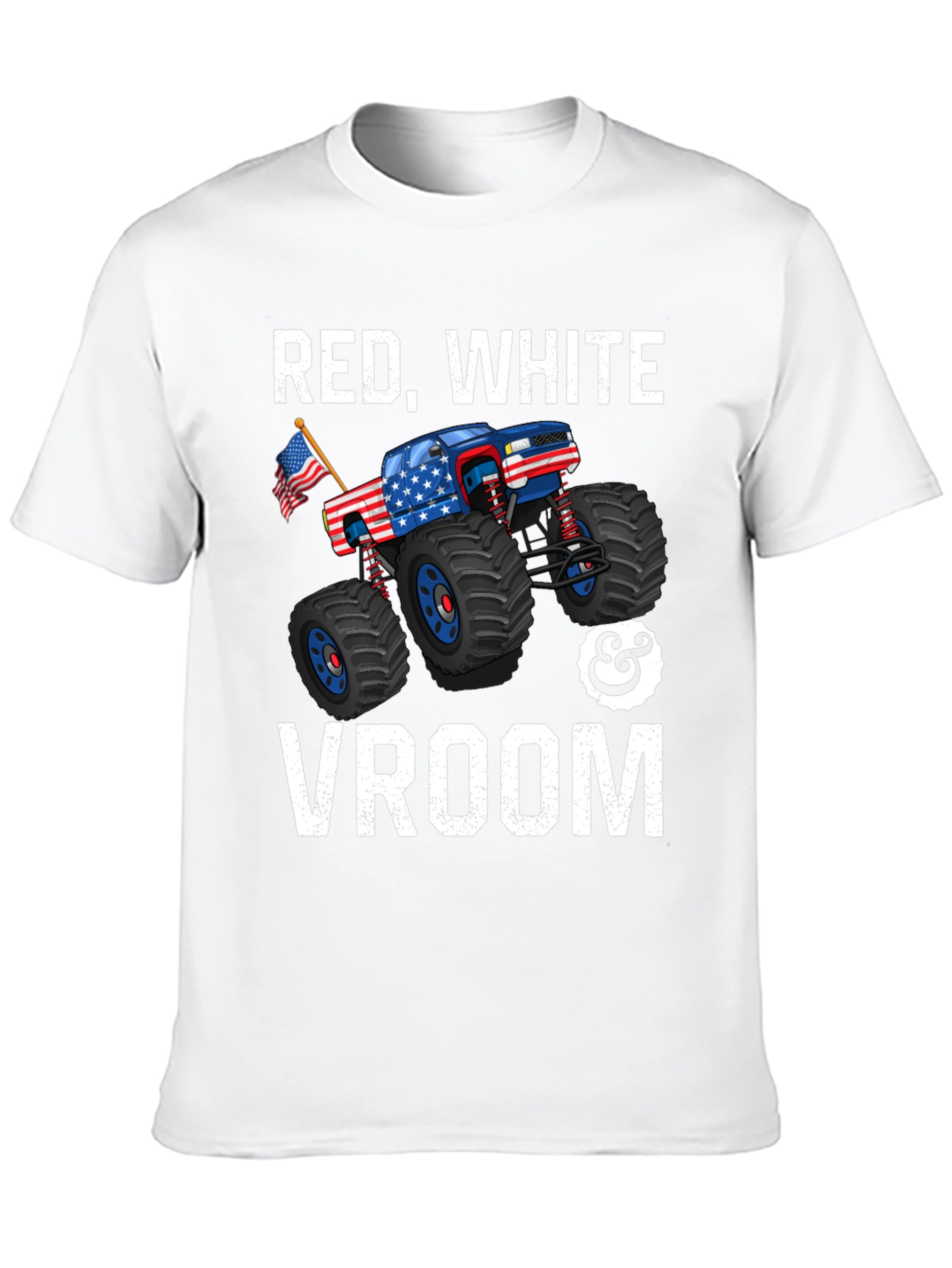 Red White & Vroom Monster Truck Graphic Tee