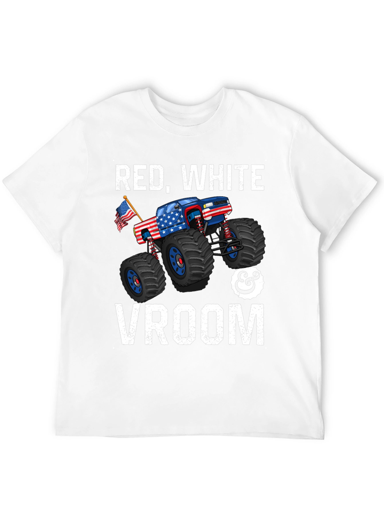 Red White & Vroom Monster Truck Graphic Tee