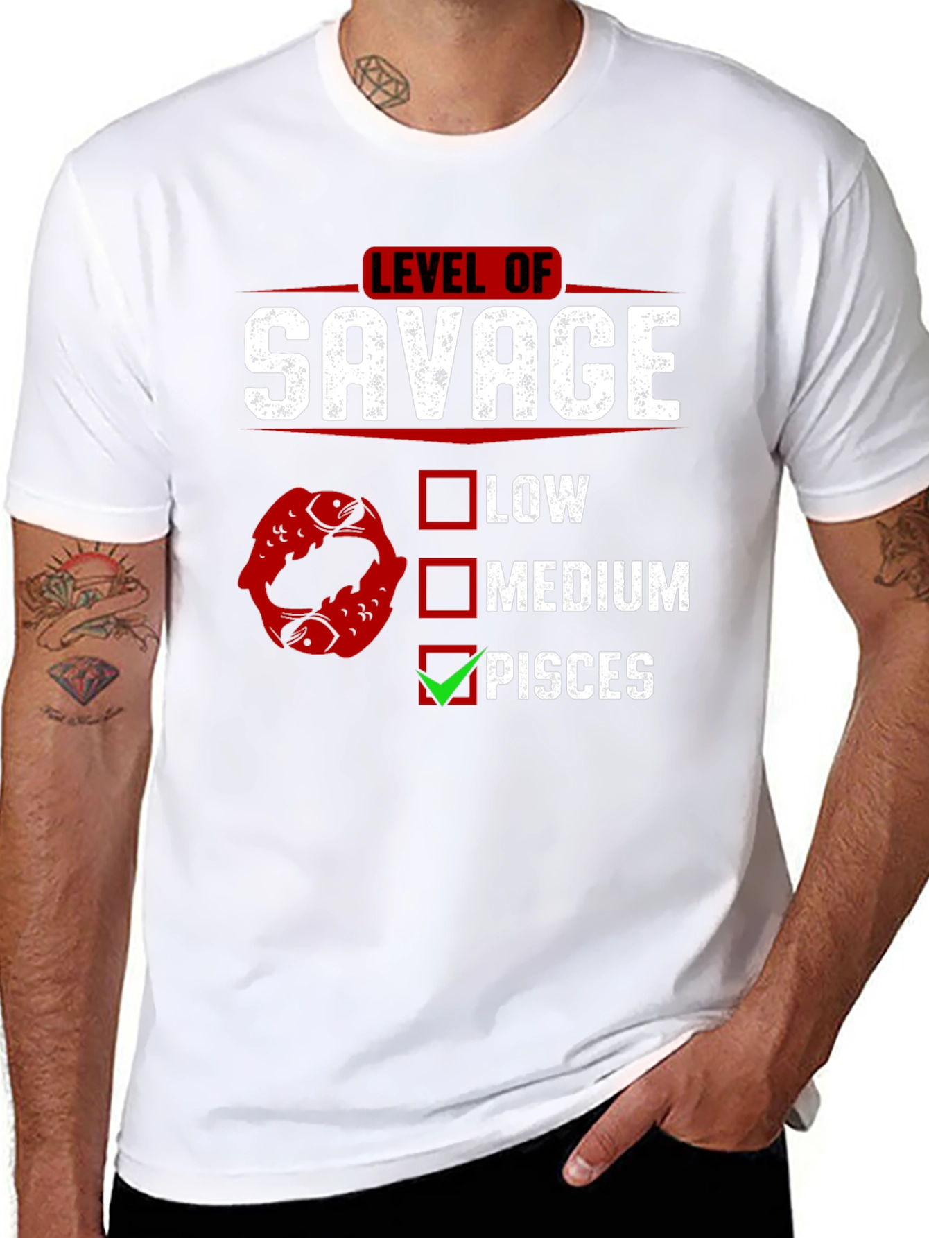 Level of Savage Pisces Zodiac Graphic Tee