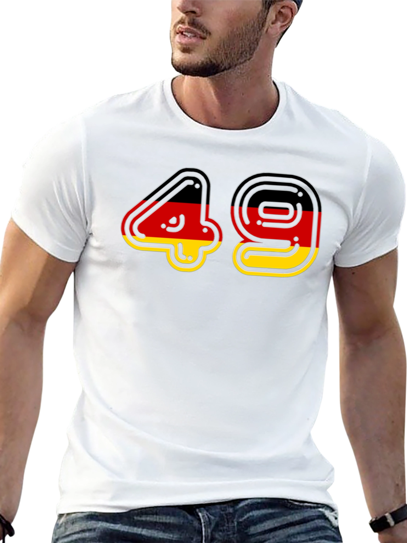Germany Flag 49 Black T-Shirt