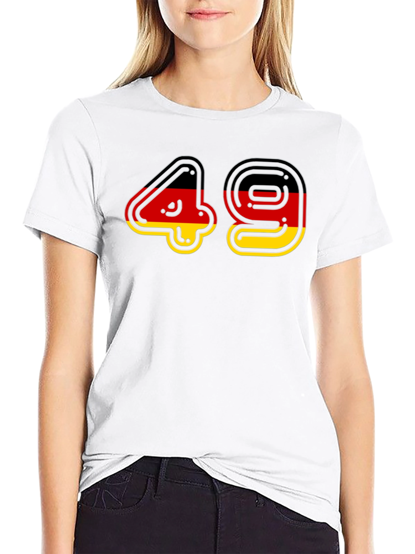 Germany Flag 49 Black T-Shirt
