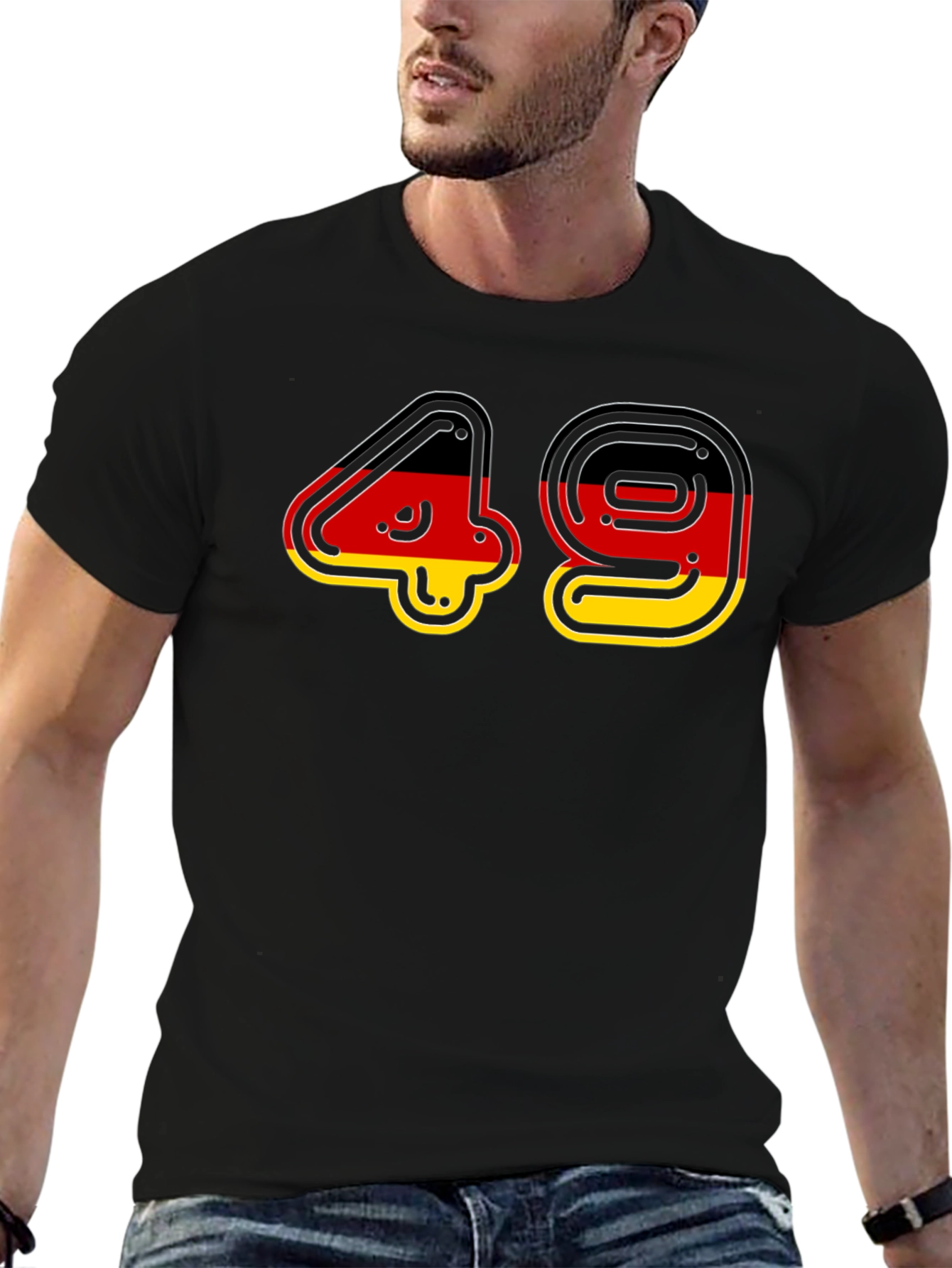 Germany Flag 49 Black T-Shirt