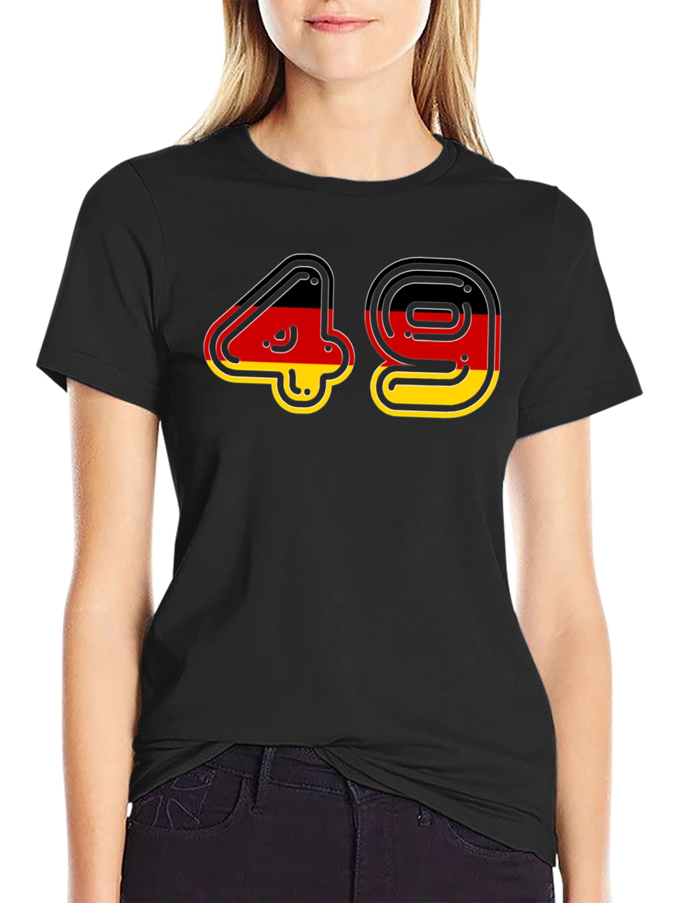 Germany Flag 49 Black T-Shirt