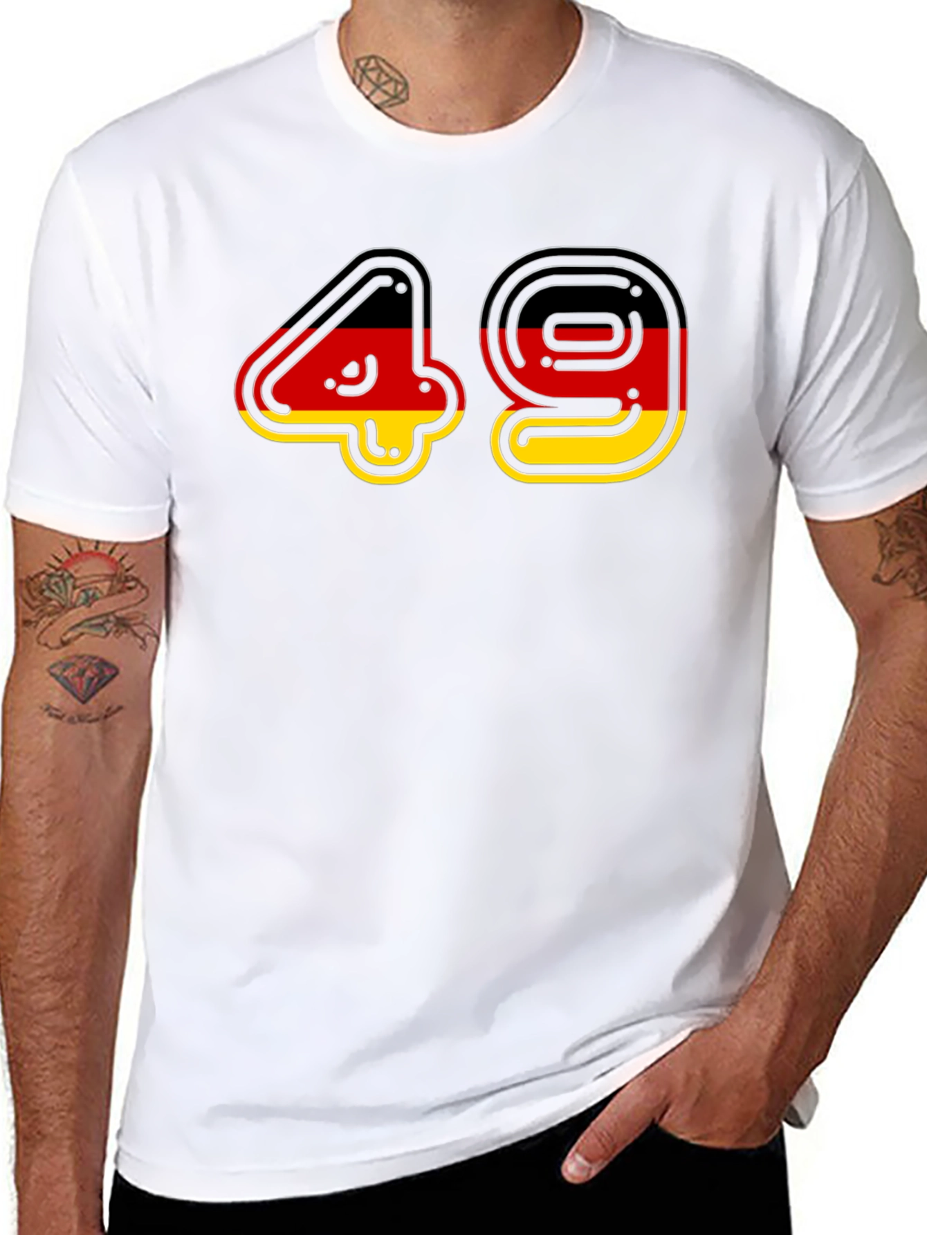Germany Flag 49 Black T-Shirt