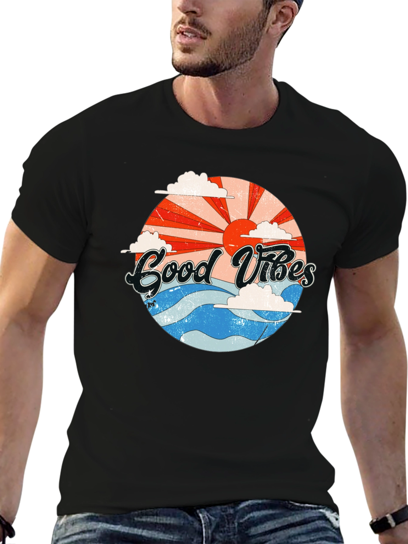 Good Vibes Graphic T-Shirt - Retro Summer Style