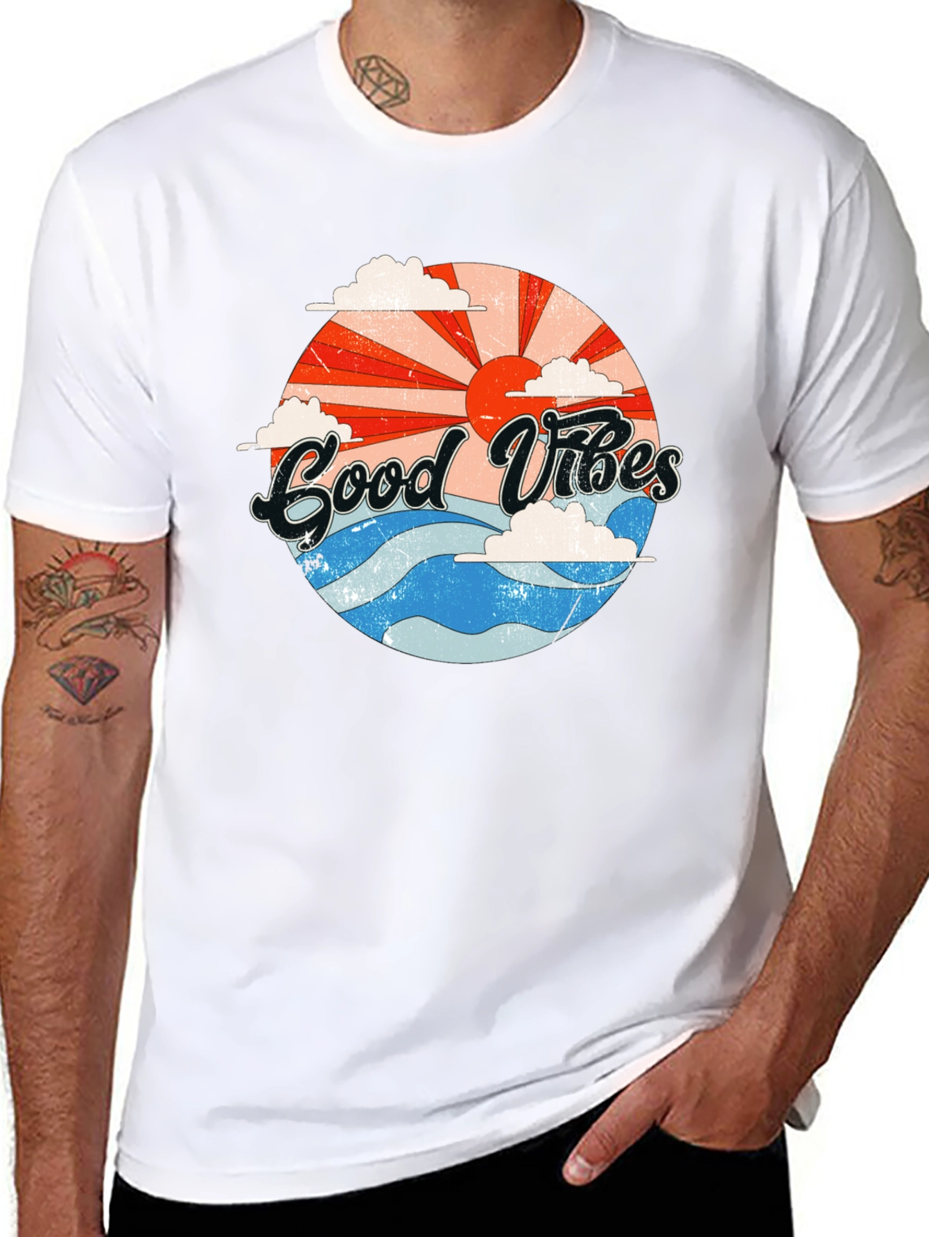 Good Vibes Graphic T-Shirt - Retro Summer Style
