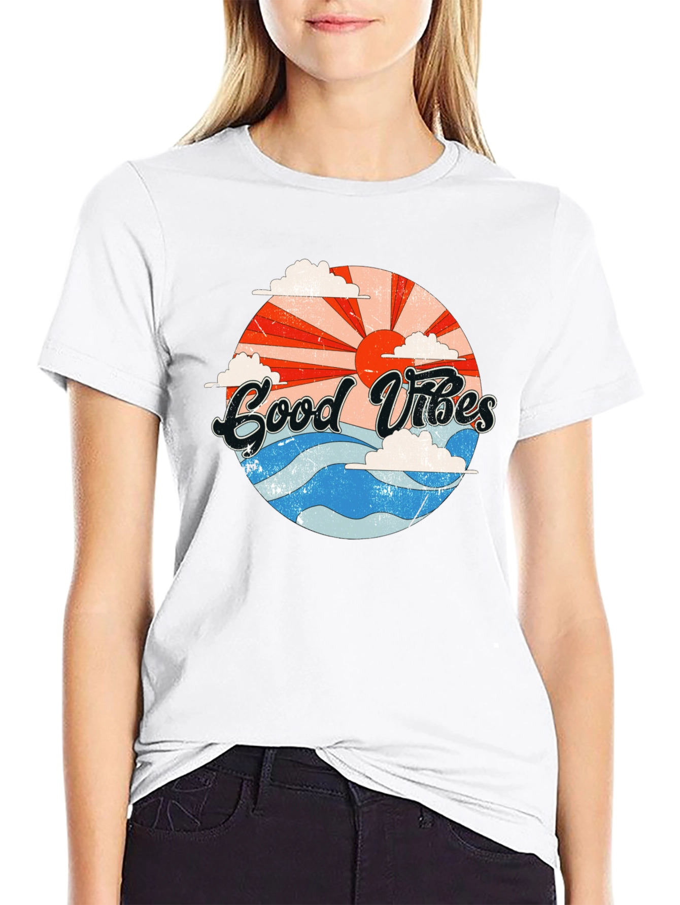 Good Vibes Graphic T-Shirt - Retro Summer Style