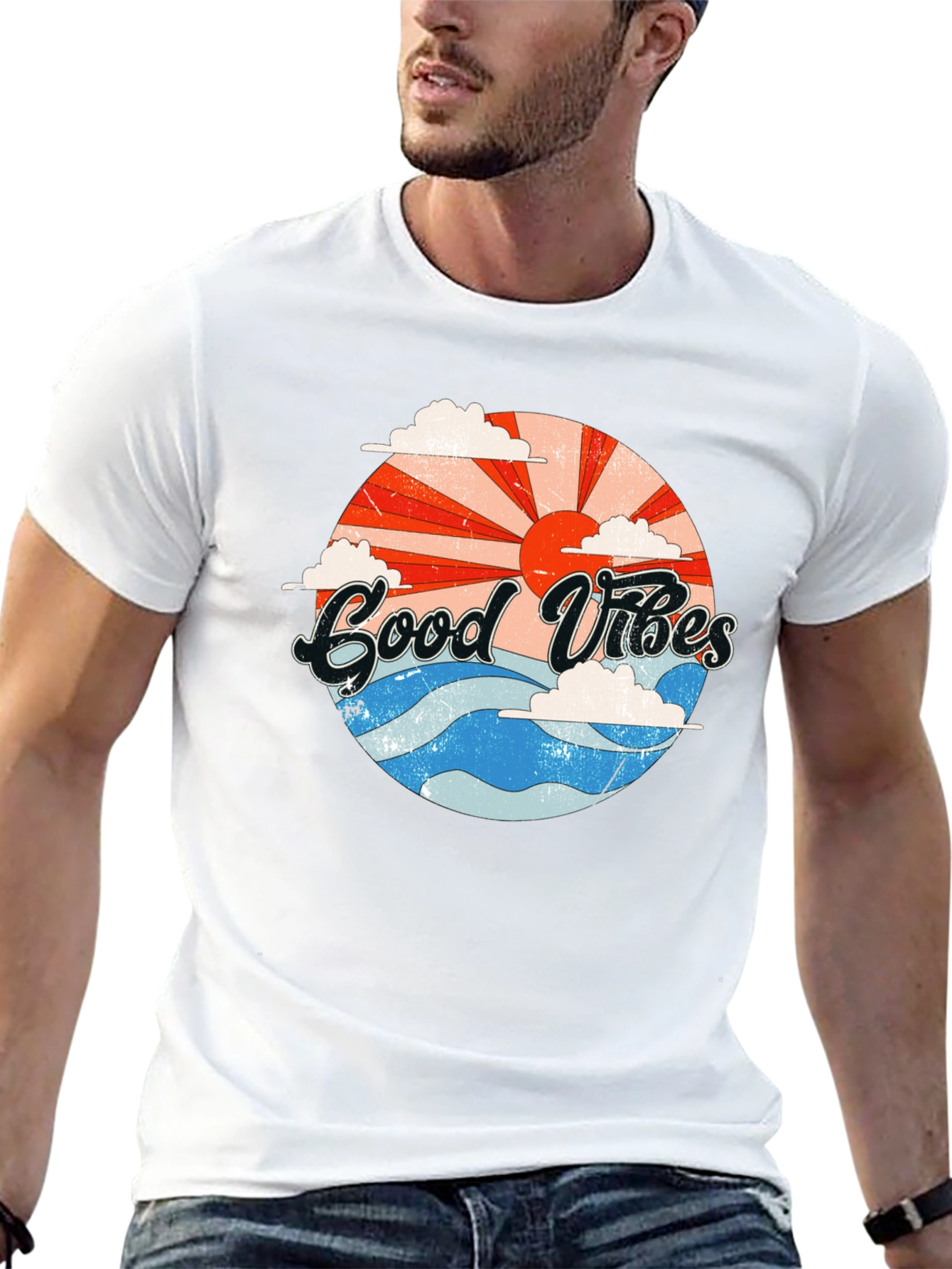 Good Vibes Graphic T-Shirt - Retro Summer Style
