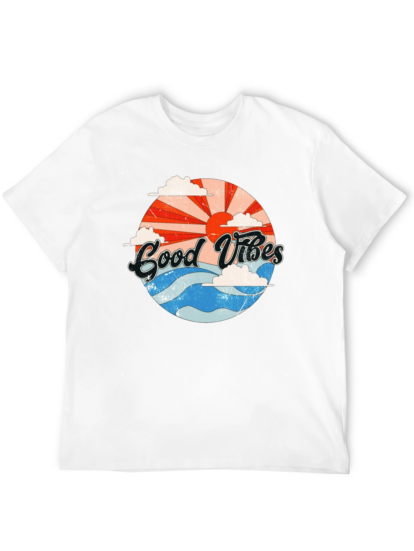 Good Vibes Graphic T-Shirt - Retro Summer Style
