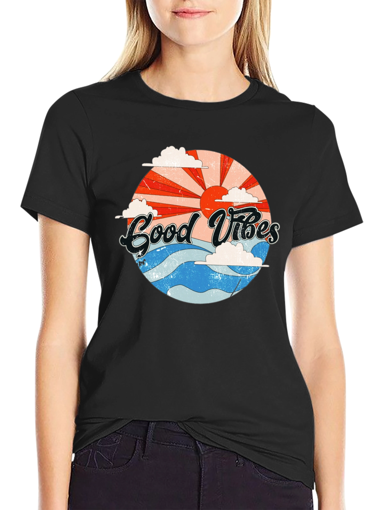 Good Vibes Graphic T-Shirt - Retro Summer Style