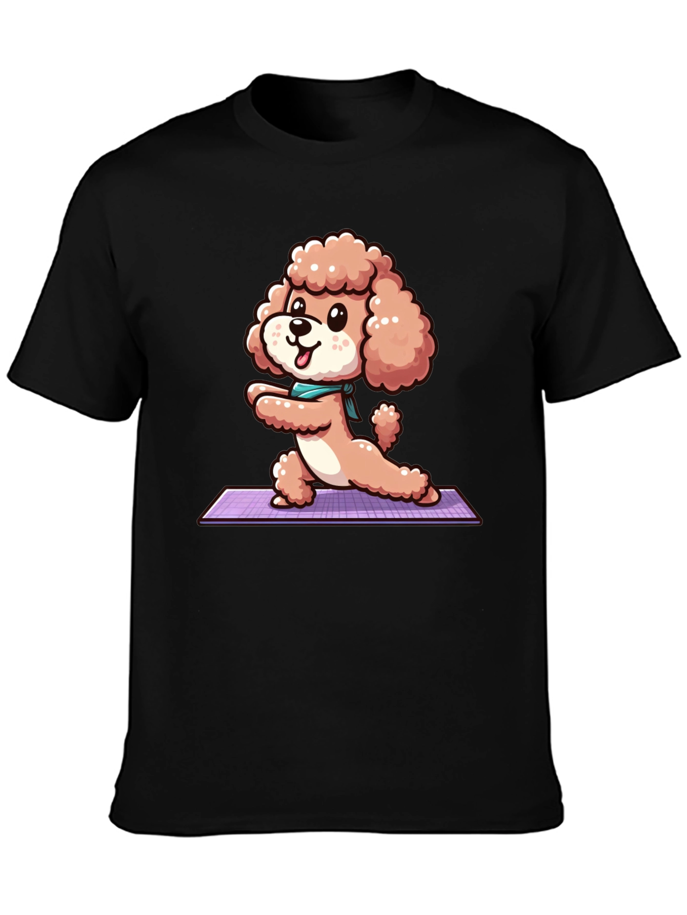 Yoga Poodle T-Shirt - Cute Cartoon Dog Tee