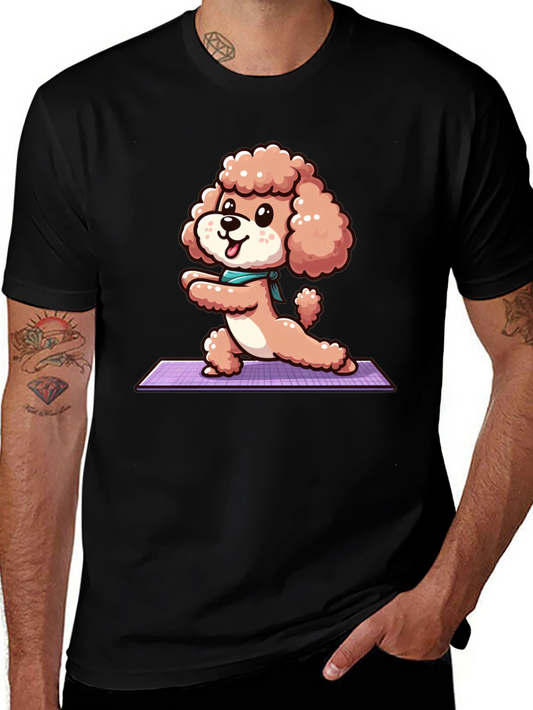 Yoga Poodle T-Shirt - Cute Cartoon Dog Tee