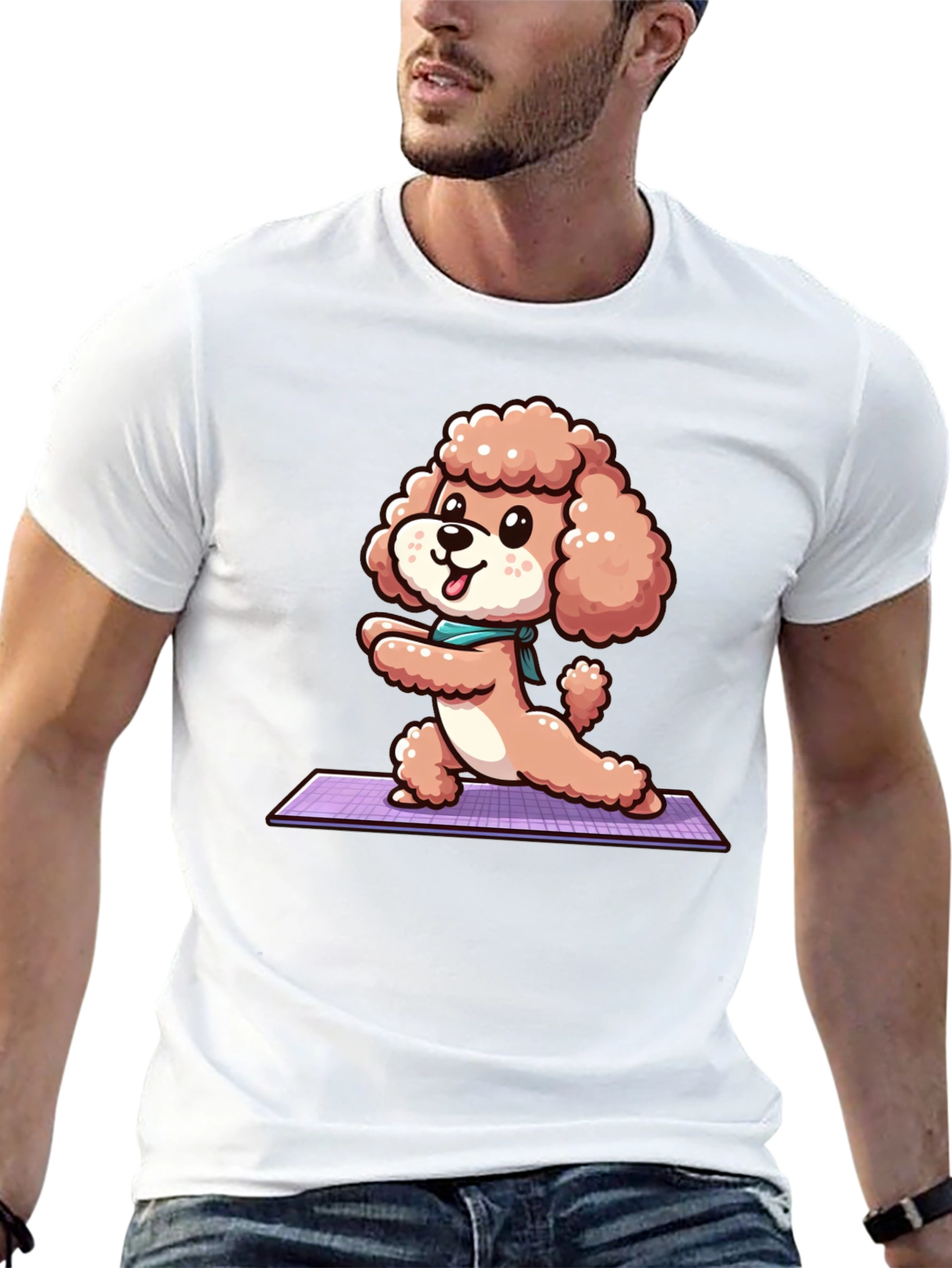 Yoga Poodle T-Shirt - Cute Cartoon Dog Tee