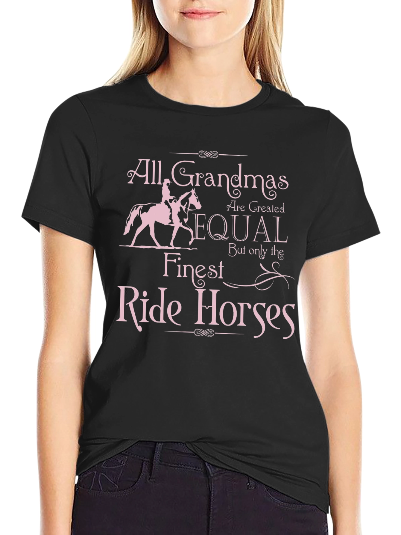 Grandma Horse Rider Graphic T-Shirt