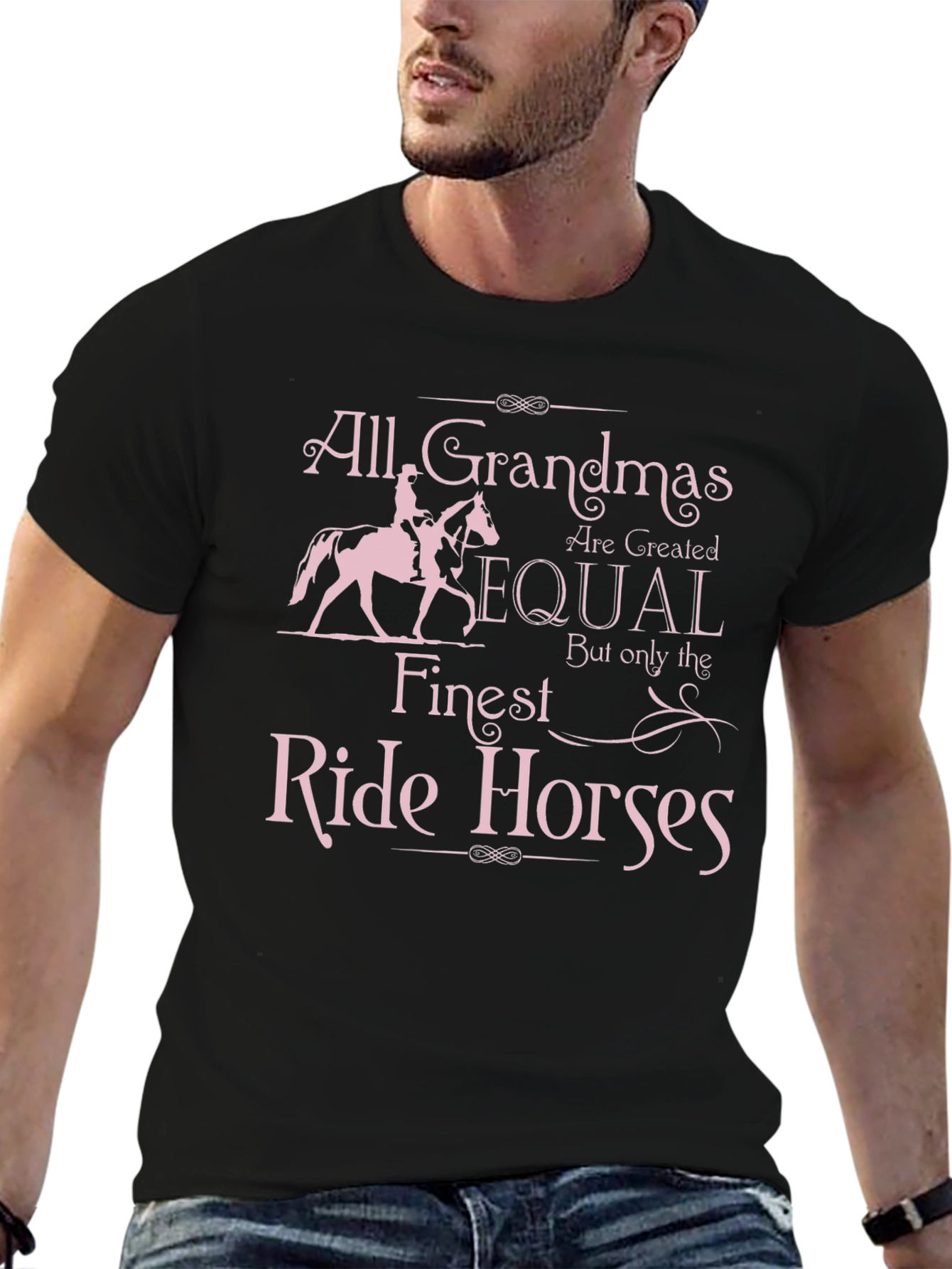 Grandma Horse Rider Graphic T-Shirt