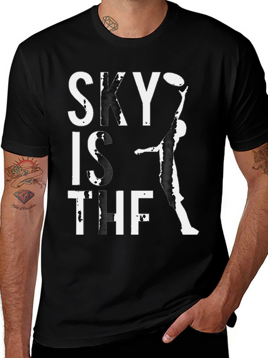 Sky Is The Limit Graphic Tee - Black Cotton T-Shirt