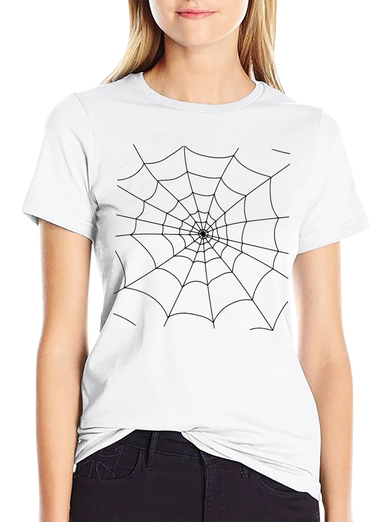 Spider Web Graphic Black T-Shirt - Halloween Ready