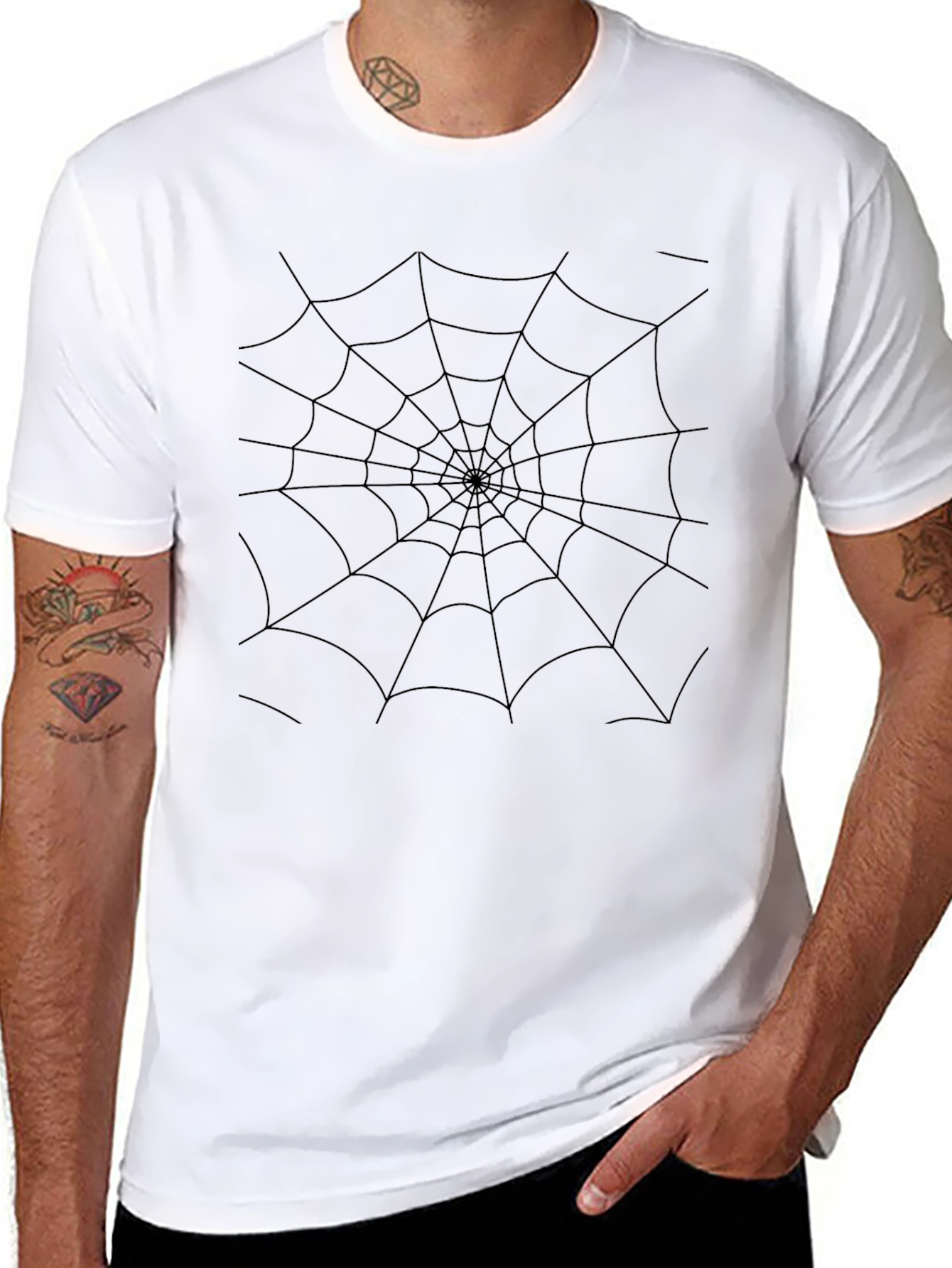 Spider Web Graphic Black T-Shirt - Halloween Ready