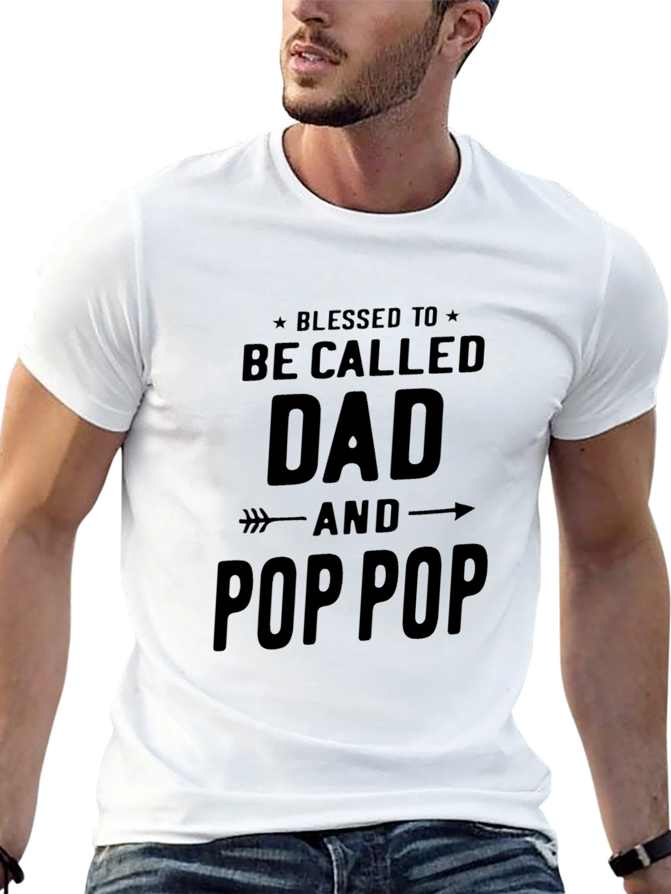 Blessed Dad and Pop Pop Black T-Shirt