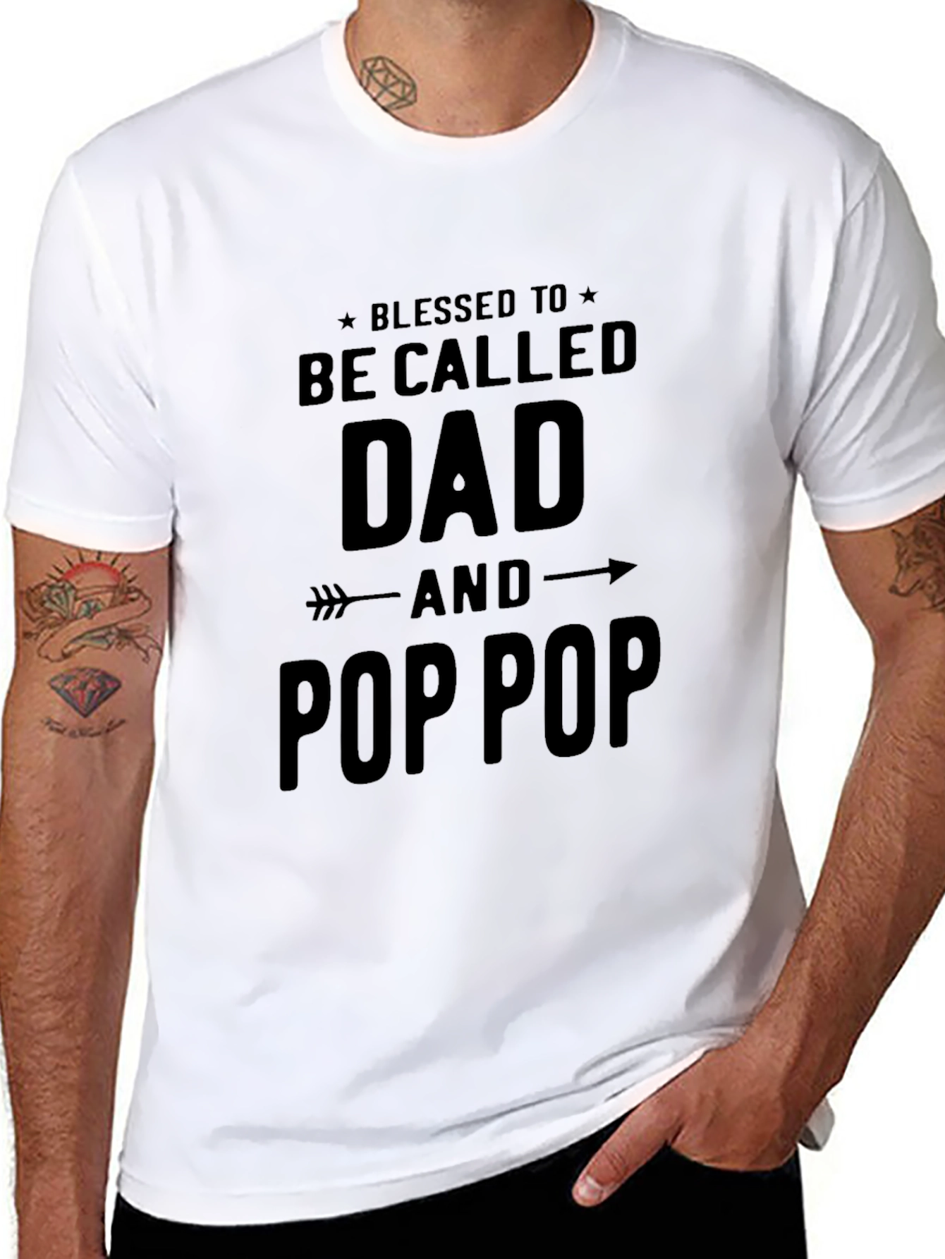 Blessed Dad and Pop Pop Black T-Shirt