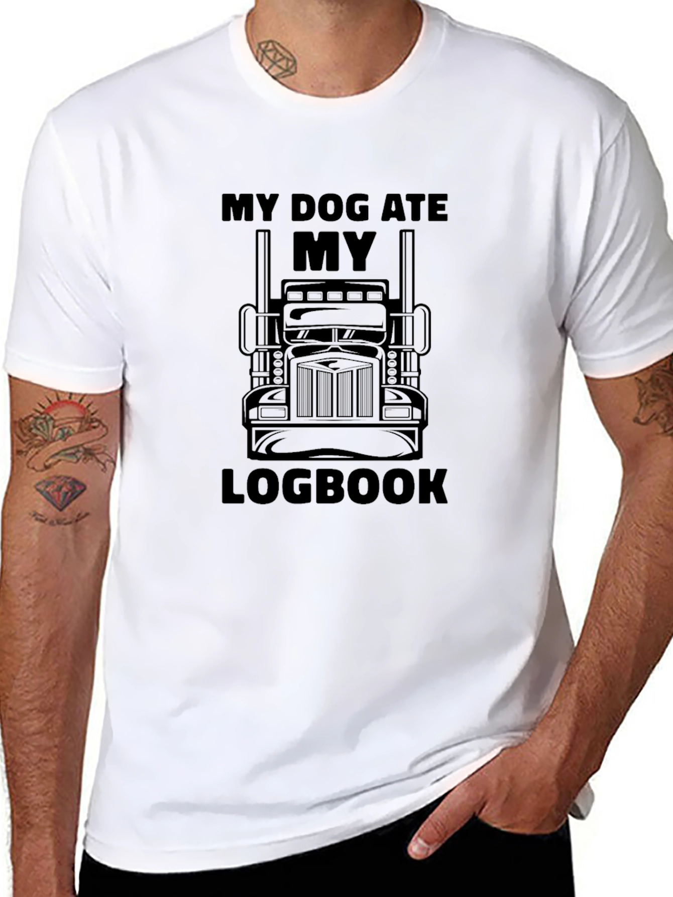 My Dog Ate My Logbook Trucker T-Shirt