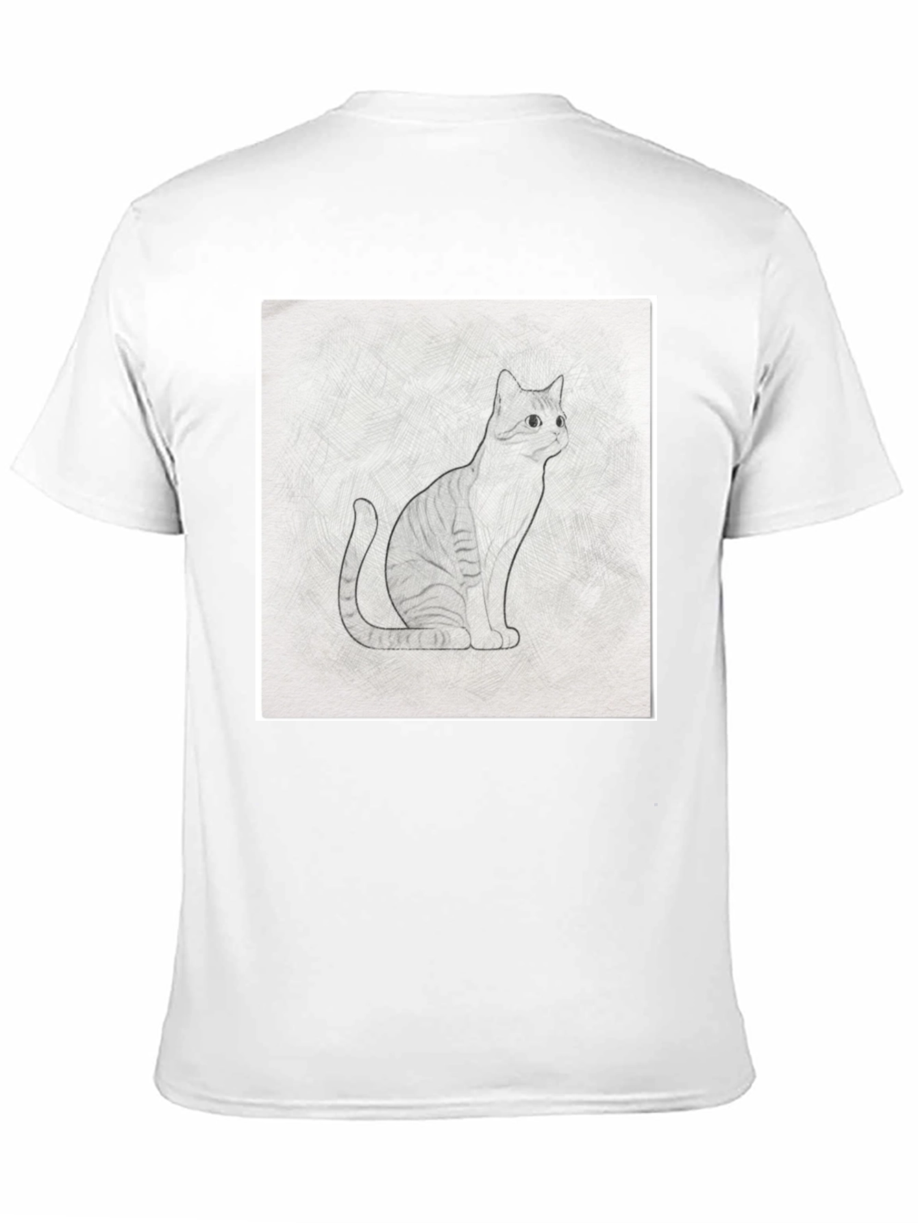 Cool Cat Sketch Graphic Tee - Black Casual T-Shirt