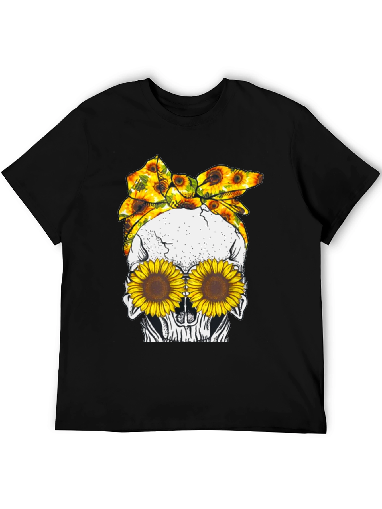 Skull Sunflower Graphic Tee