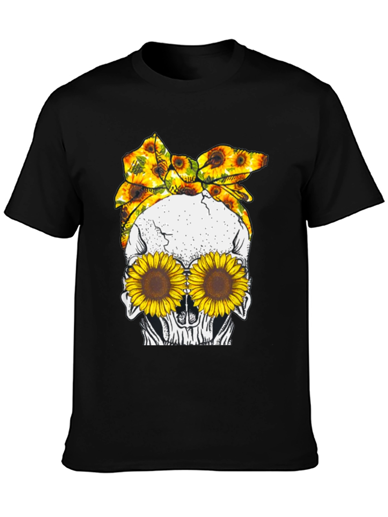 Skull Sunflower Graphic Tee