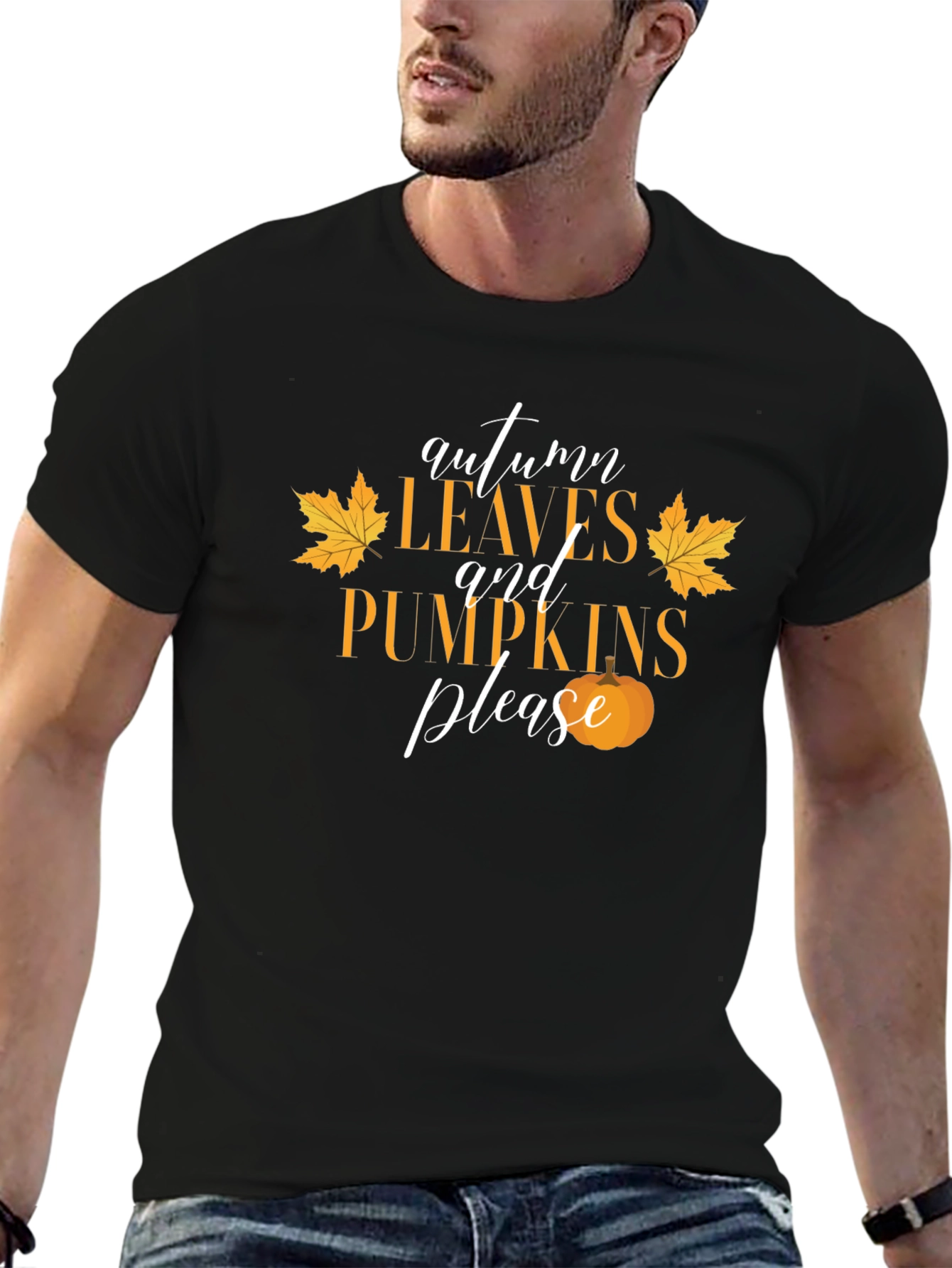 Autumn Leaves and Pumpkins Please T-Shirt