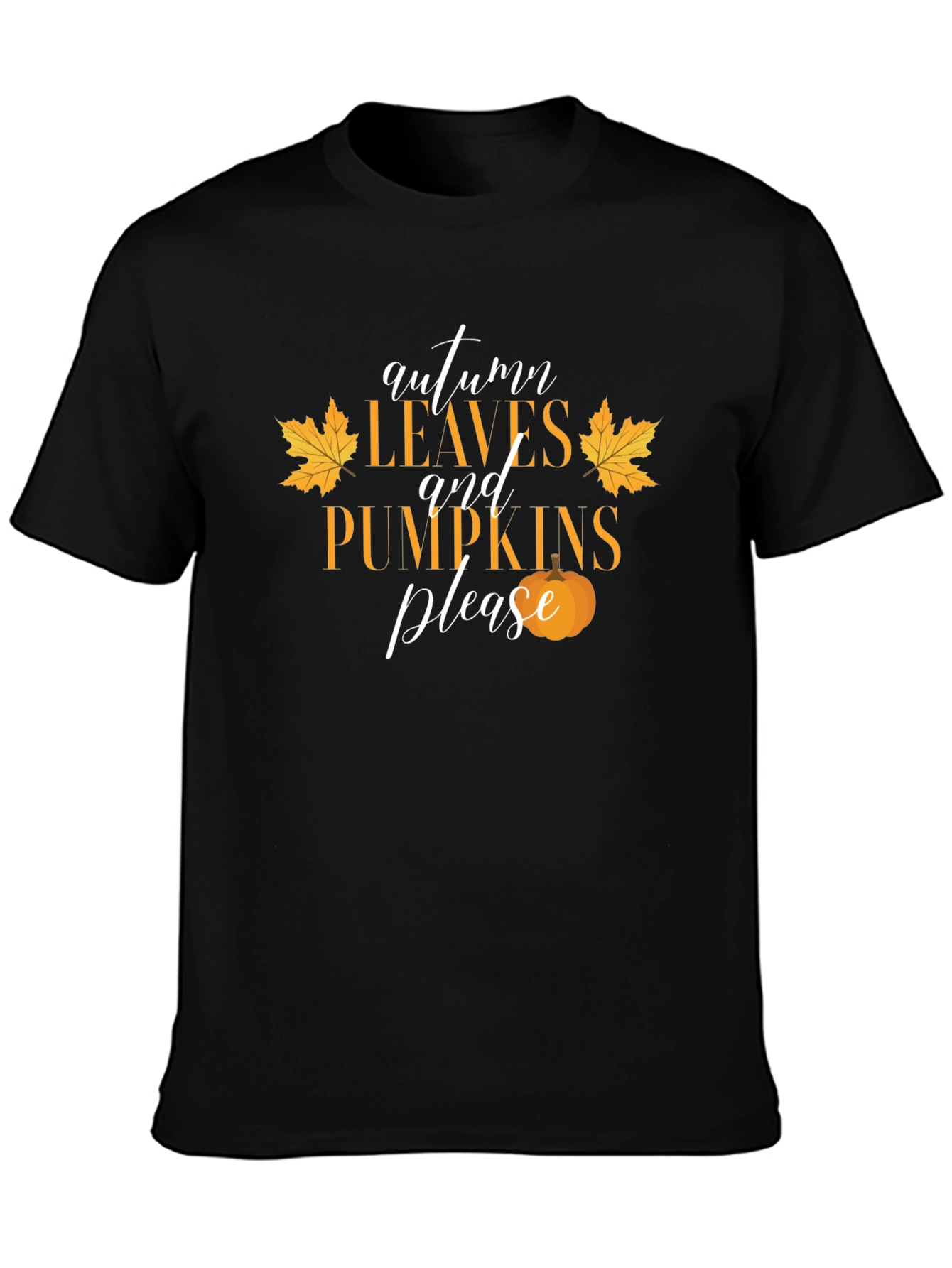 Autumn Leaves and Pumpkins Please T-Shirt