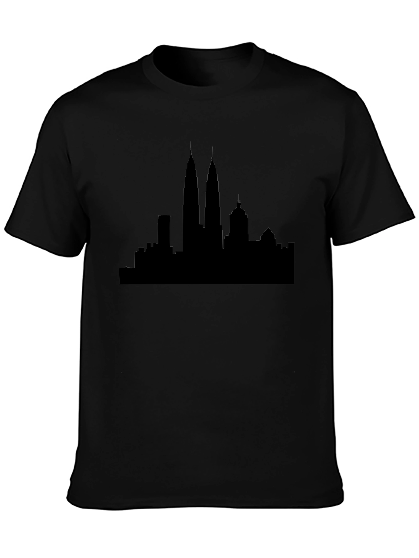 Kuala Lumpur Skyline Graphic Tee - Black Cotton T-Shirt
