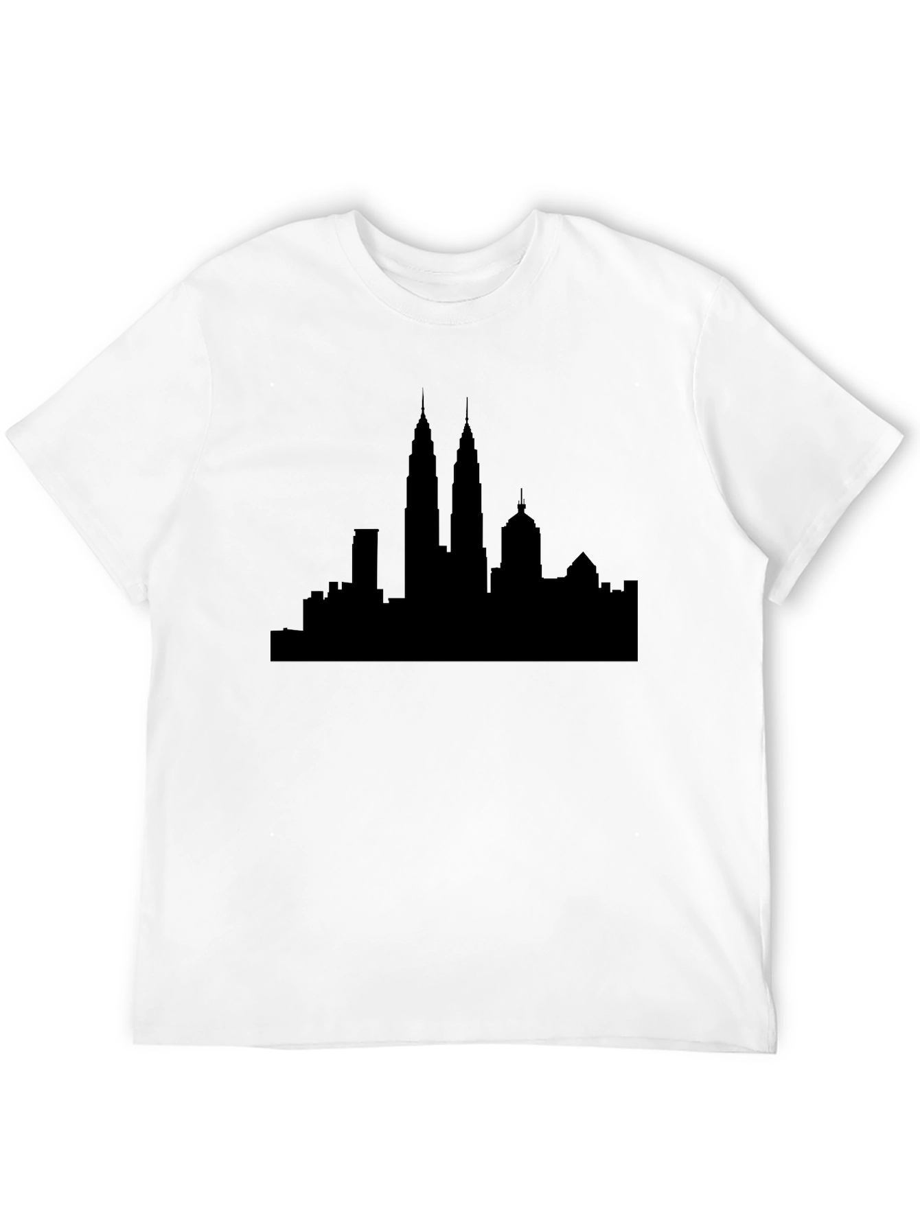 Kuala Lumpur Skyline Graphic Tee - Black Cotton T-Shirt