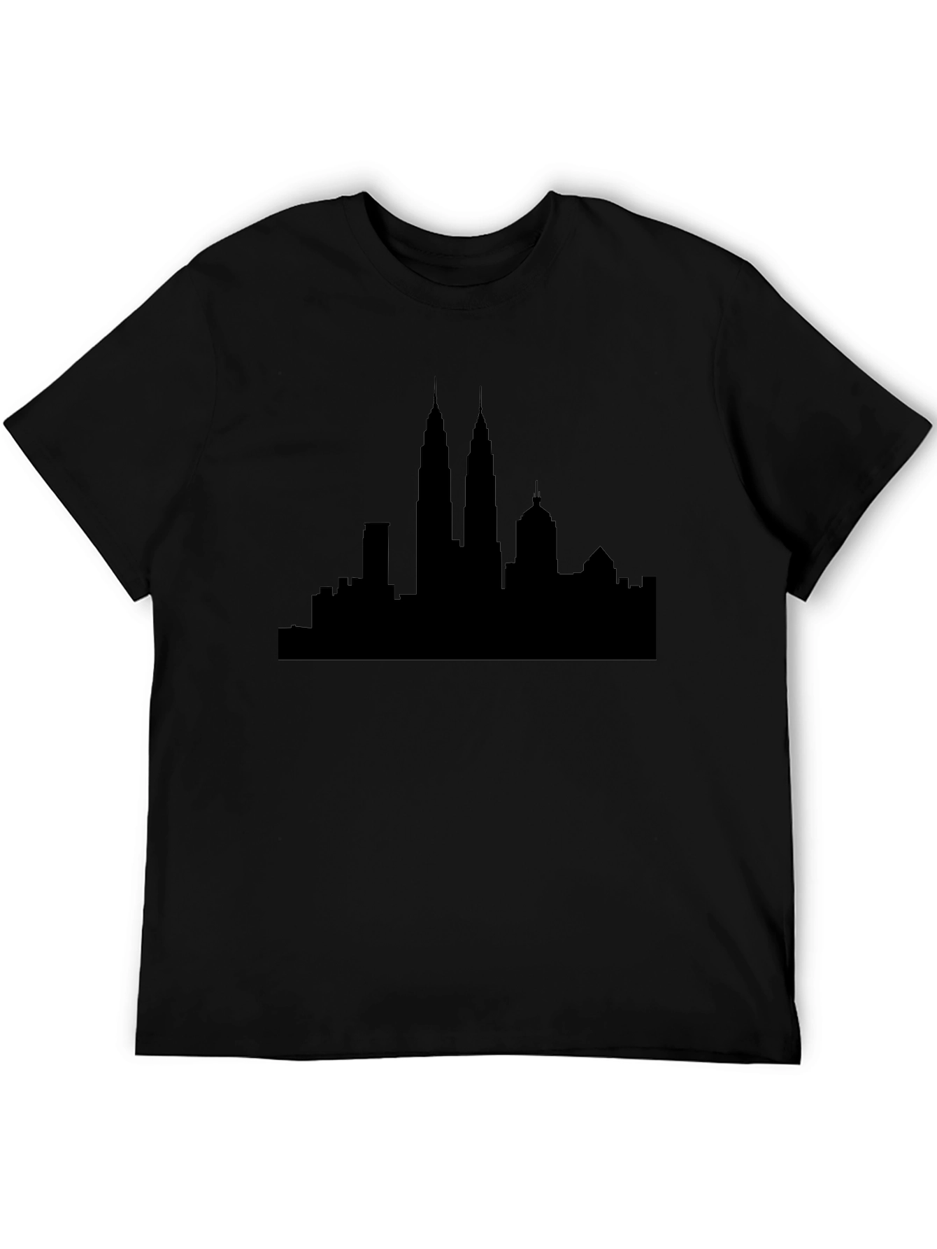 Kuala Lumpur Skyline Graphic Tee - Black Cotton T-Shirt