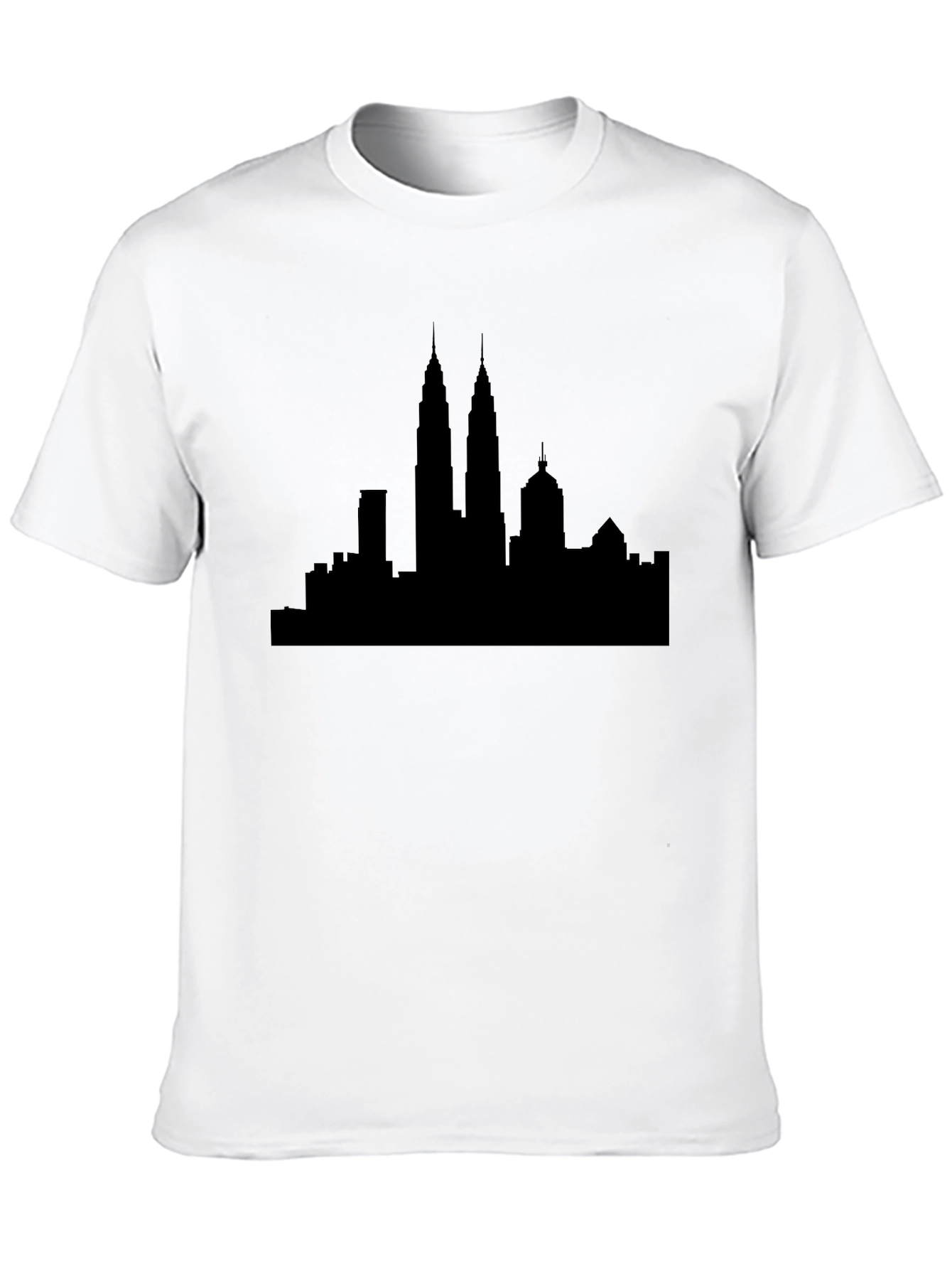 Kuala Lumpur Skyline Graphic Tee - Black Cotton T-Shirt