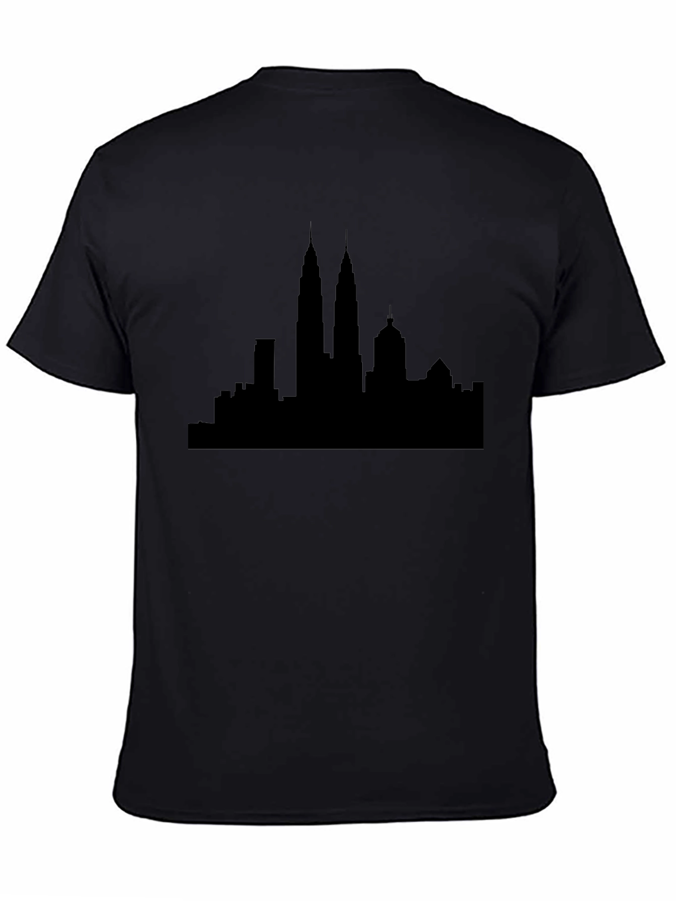 Kuala Lumpur Skyline Graphic Tee - Black Cotton T-Shirt